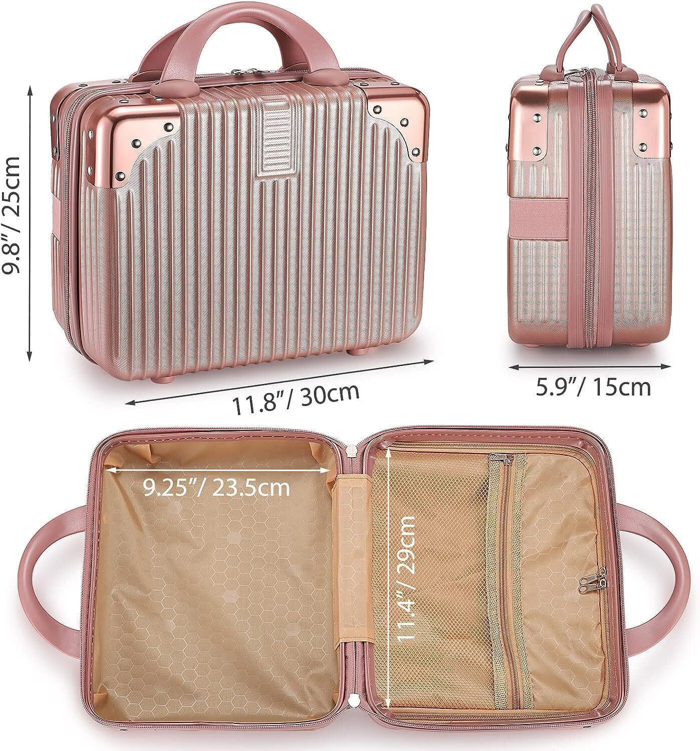 Image of KURUJI Hand-held Bag Portable Hard Shell Cosmetic Travel Case makeup Vanity Box