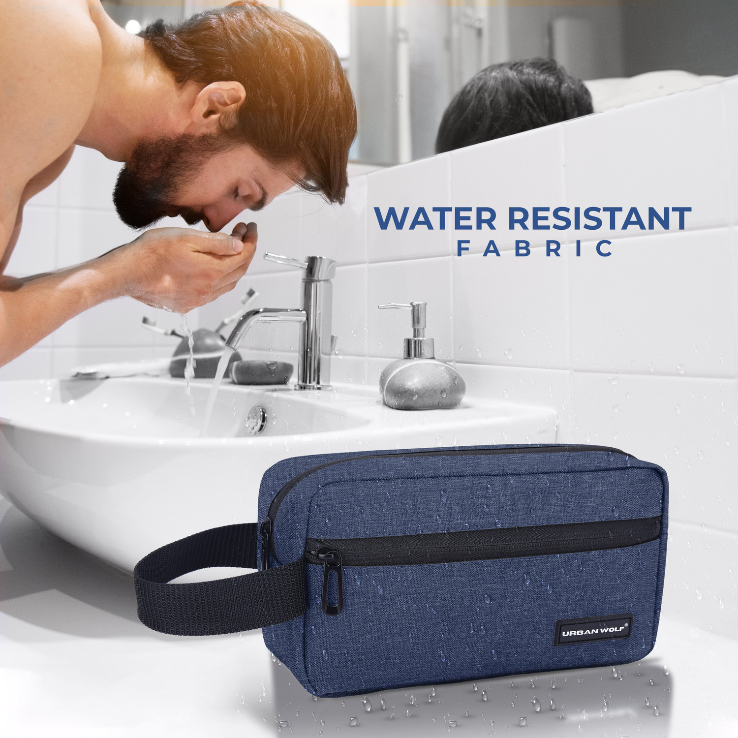 Image of URBAN WOLF Travel Toiletry Bag for Men and Women: Water-Resistant Shaving Kit Bag Travel Toiletry Kit