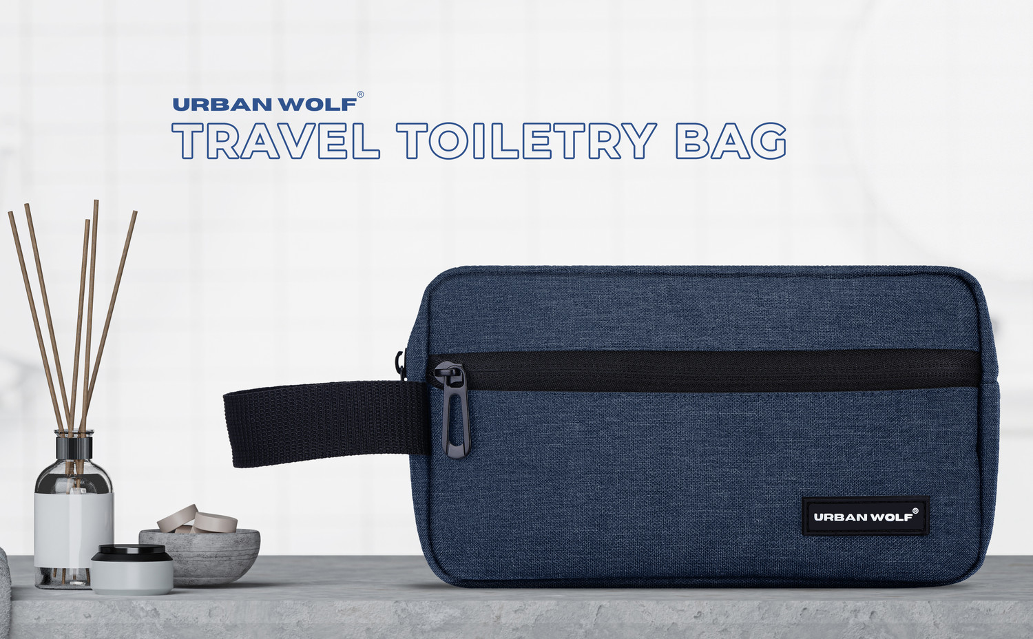 Image of URBAN WOLF Travel Toiletry Bag for Men and Women: Water-Resistant Shaving Kit Bag Travel Toiletry Kit
