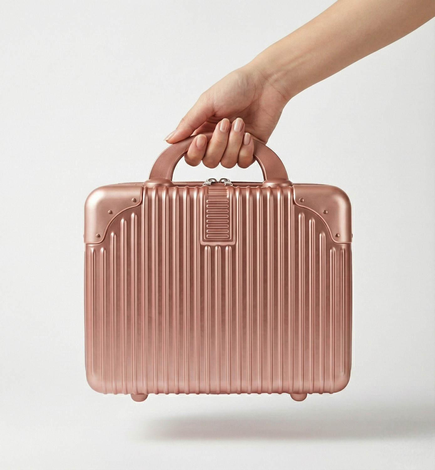 Image of SOLUNA IMPERIUM Hard Shell Makeup Vanity Case for Women | Travel Cosmetic Organizer Box Travel Toiletry Kit