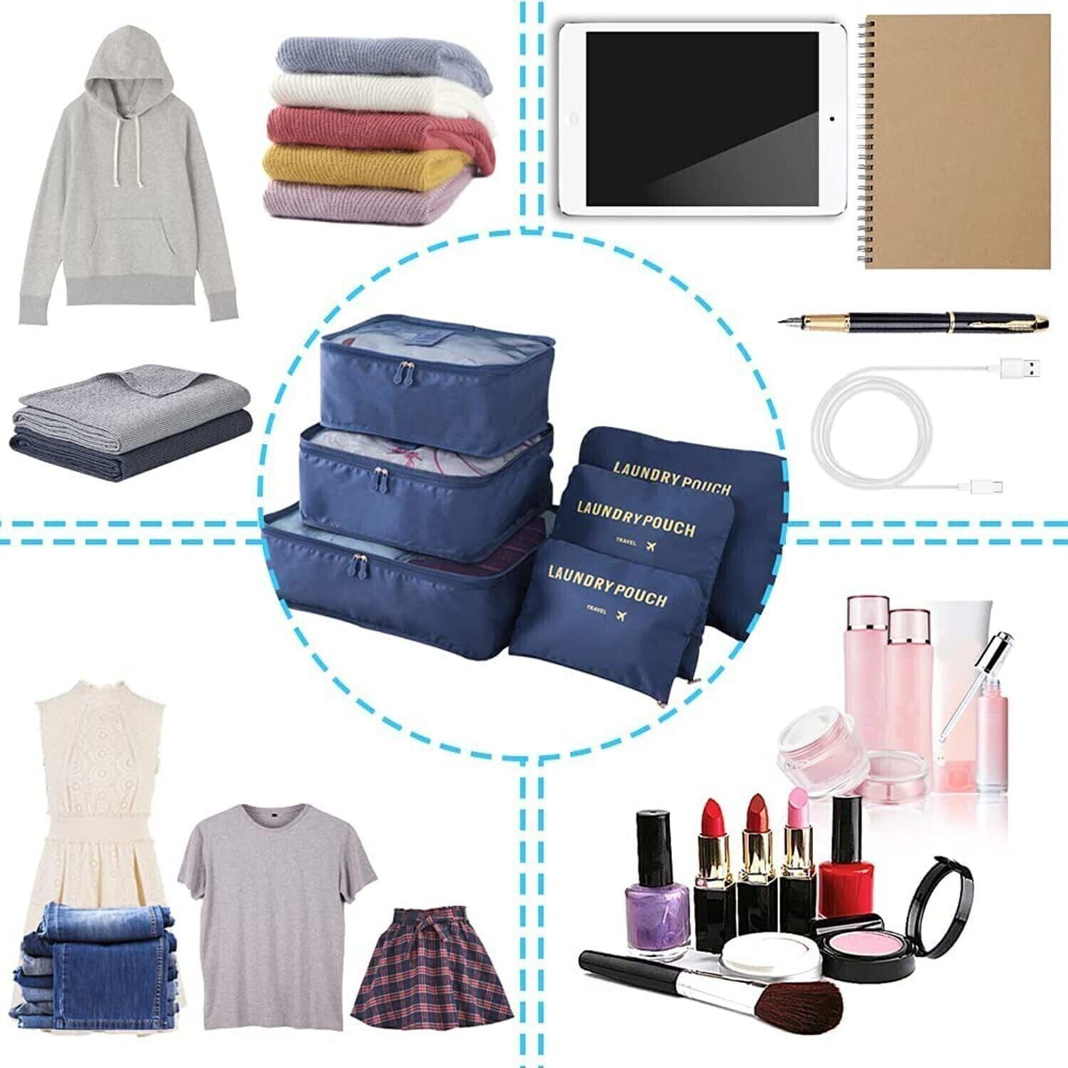 Image of RAIYARAJ Travel Storage Clothes Packing Cubes Space Savers Bag Travel Toiletry Kit