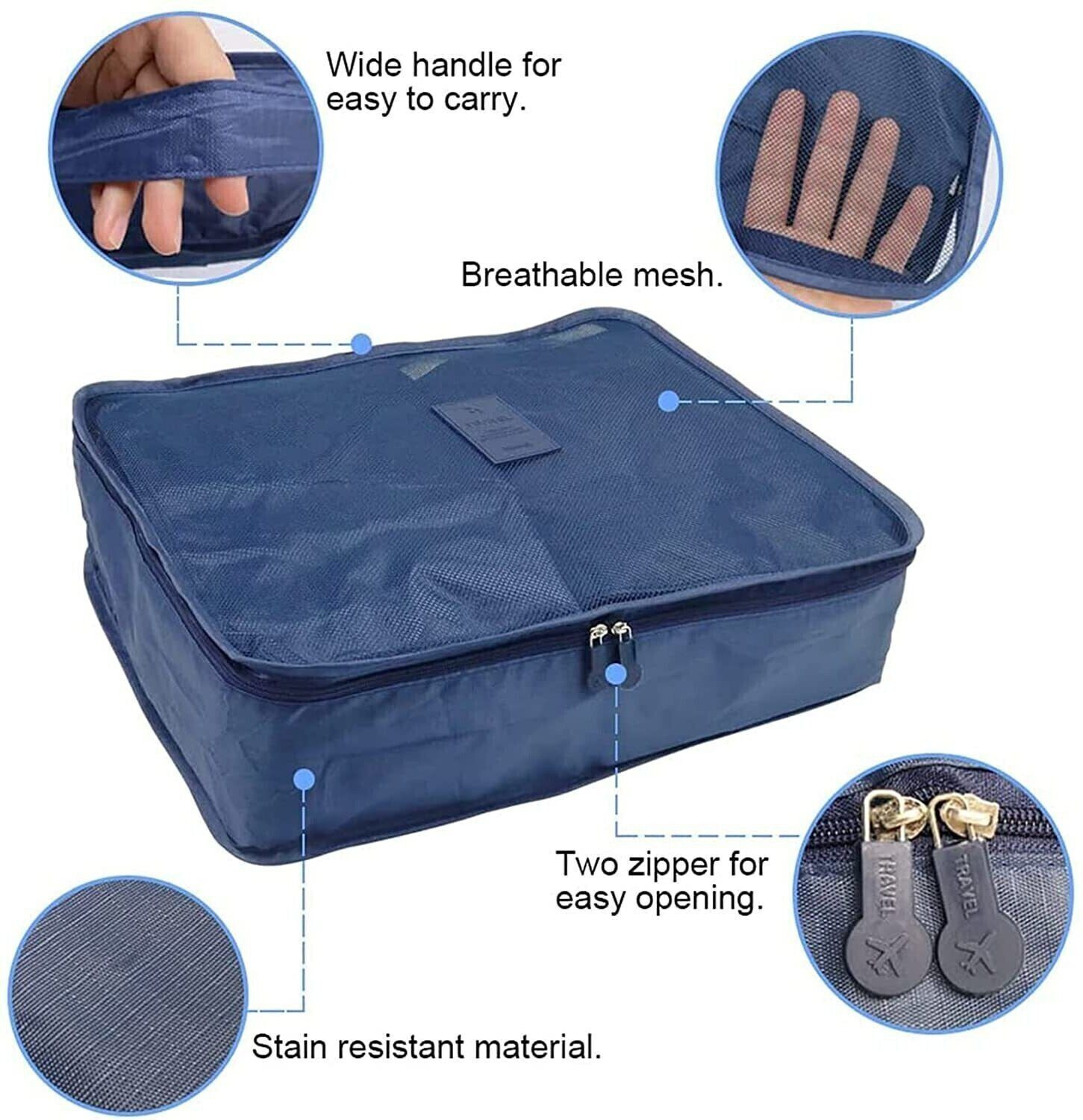 Image of RAIYARAJ Travel Storage Clothes Packing Cubes Space Savers Bag Travel Toiletry Kit