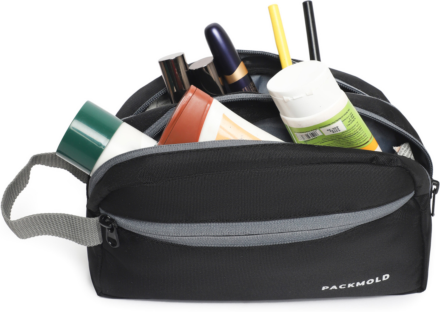 Image of PACKMOLD POUCHO POLYESTER Toiletry Bag Makeup Shaving Kit Pouch UNISEX(9.5*6*3.5 INCHES) Travel Toiletry Kit
