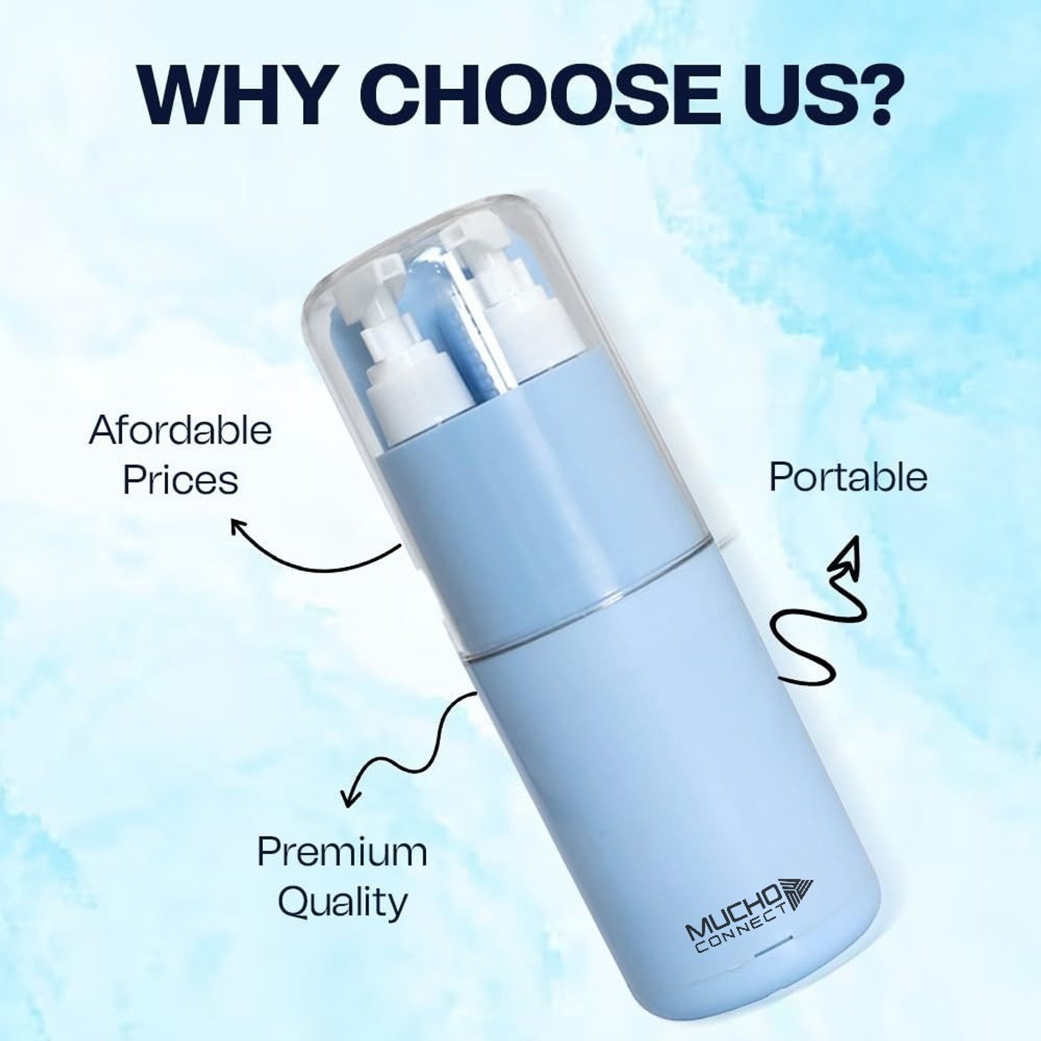 Image of Muchoconnect 6 in 1 Travel Essentials for Women Men | Travel Organizer Toothbrush Bottle Kit Travel Toiletry Kit