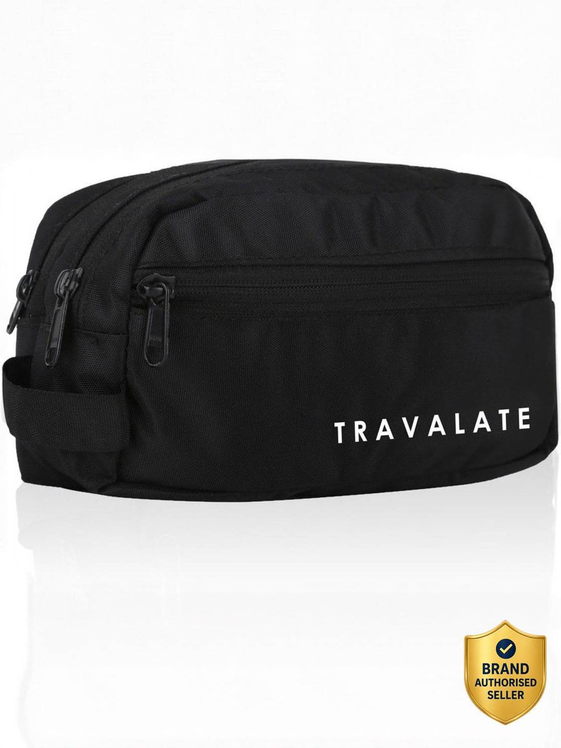 Travalate 2 Zipper Bags Makeup Shaving Pouch for Men and Women, Polyester with Belt Travel Toiletry Kit