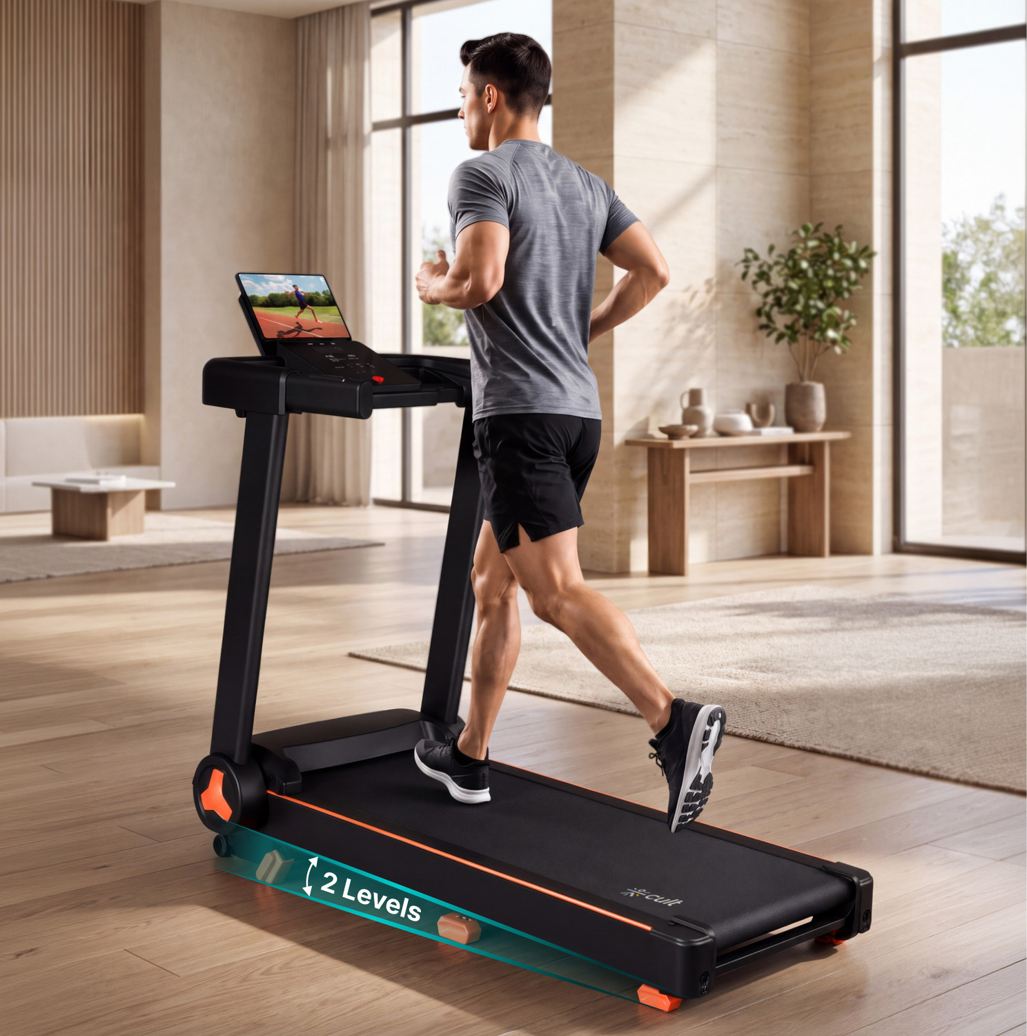 Image of FITKIT by Cult PowerRunPlus 120kg Weight Capacity & 5 HP BLDC Motor Home Gym Equipment Treadmill (Max Weight:120 kg)