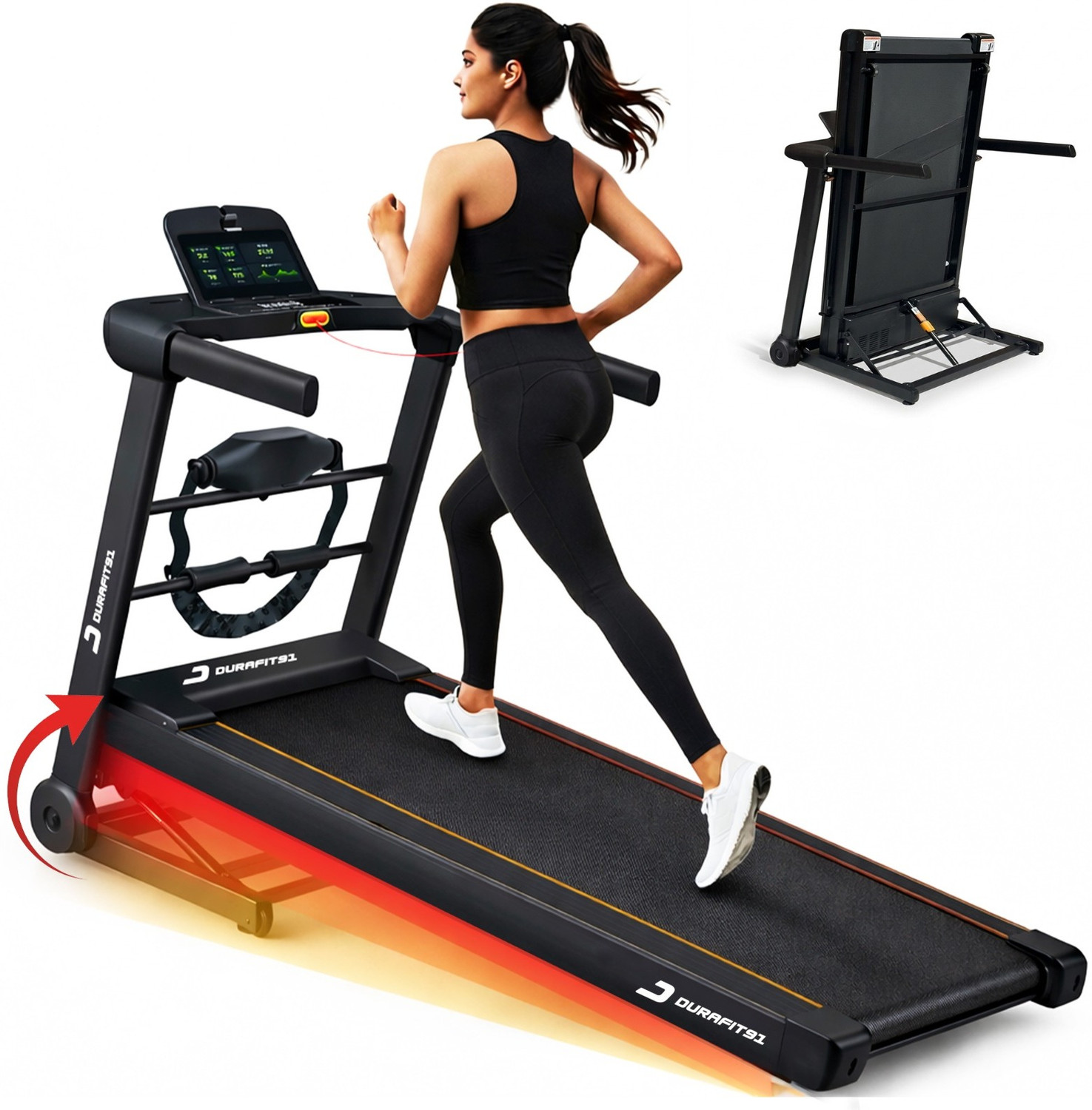 Image of Durafit91 Surge Multifunction 5HP Peak 140Kg Max Weight| 25-Auto Incline 16km Speed BLDC Treadmill (Max Weight:140 kg)