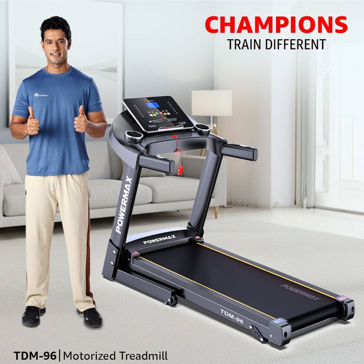 Powermax TDM-96 4HP 110kg Manual Incline Treadmill - Image 2