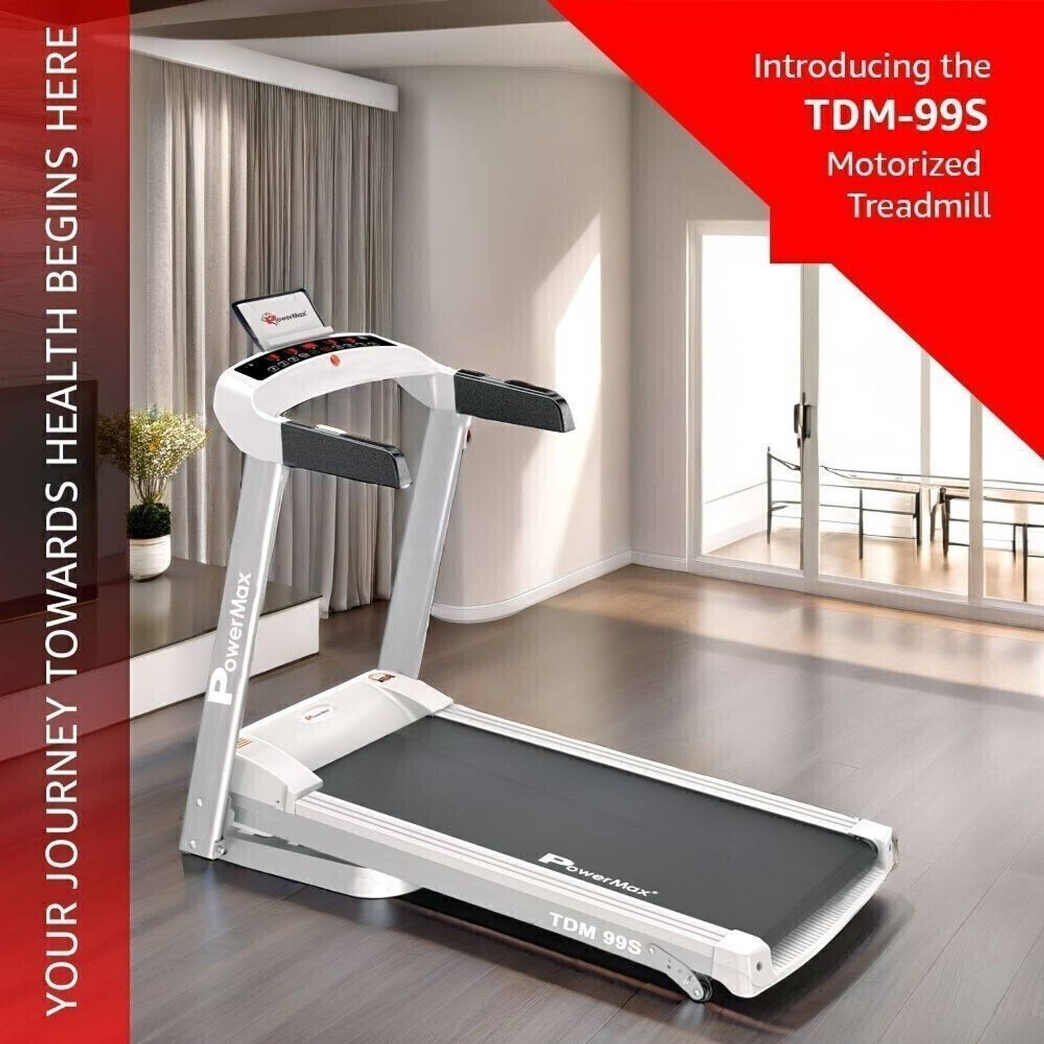 Powermax Fitness TDM-99S (1.5HP), Light Weight, Foldable Motorized