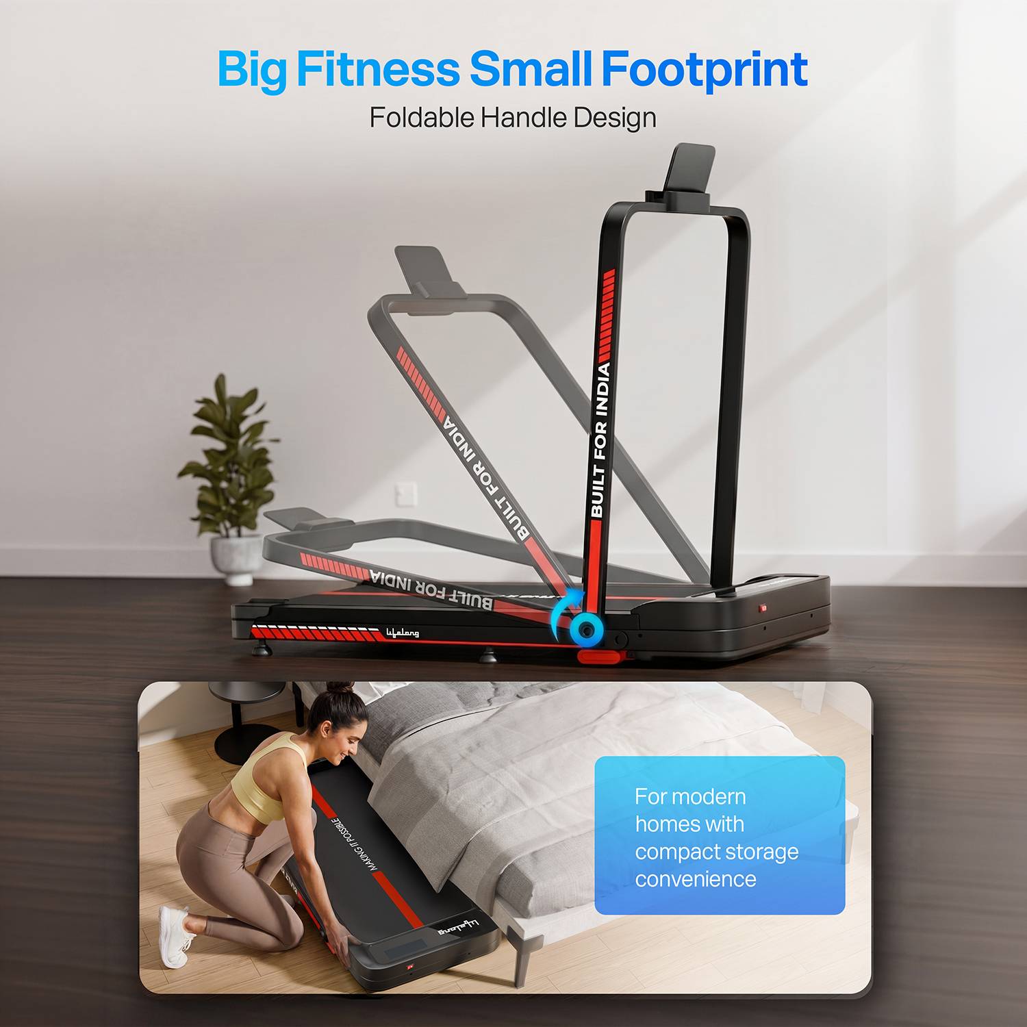 Lifelong 4 HP Motorized Treadmill - Image 4