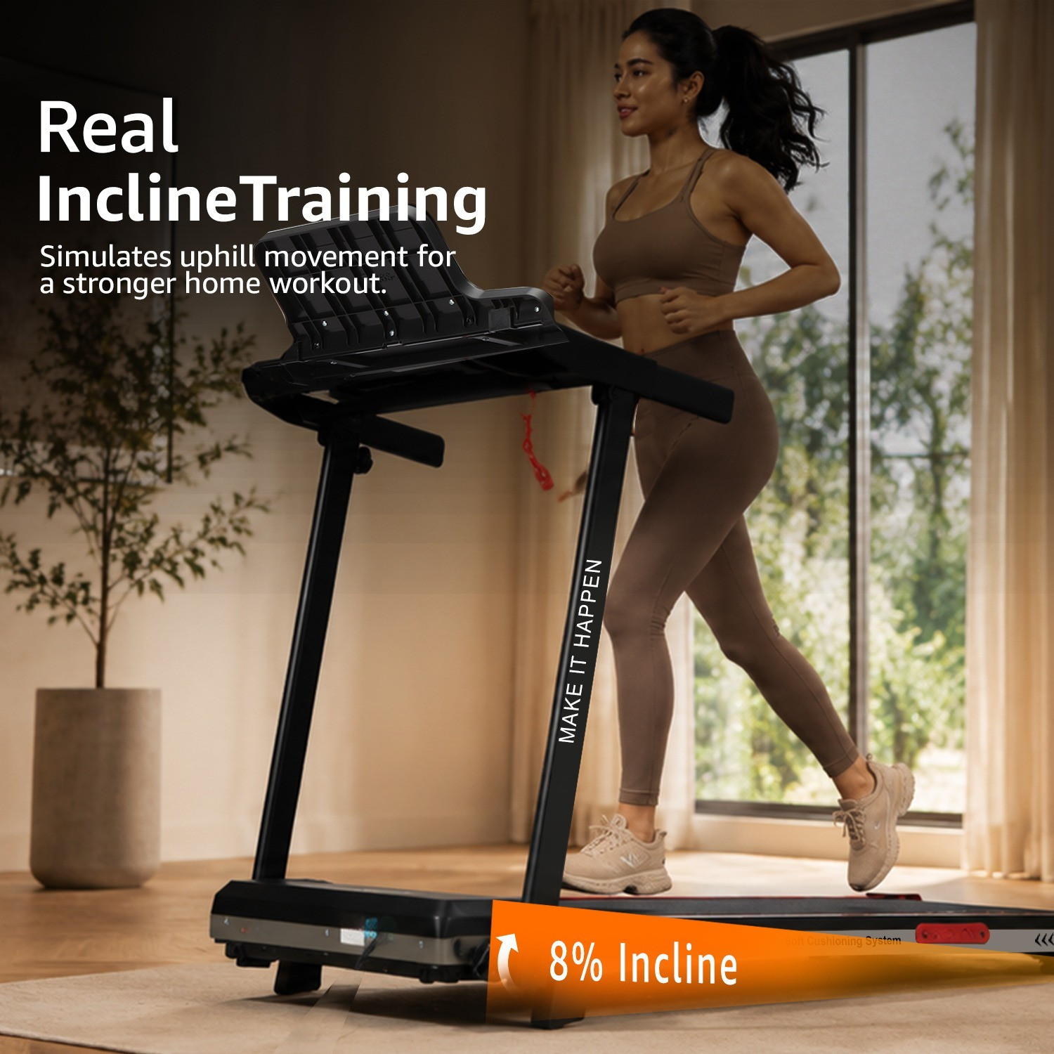 Image of Maxpro PTM1200 4HP BLDC Motor, 12km /Hr Speed, Max. User Wt.110Kg, Manual Incline Home Treadmill (Max Weight:110 kg)