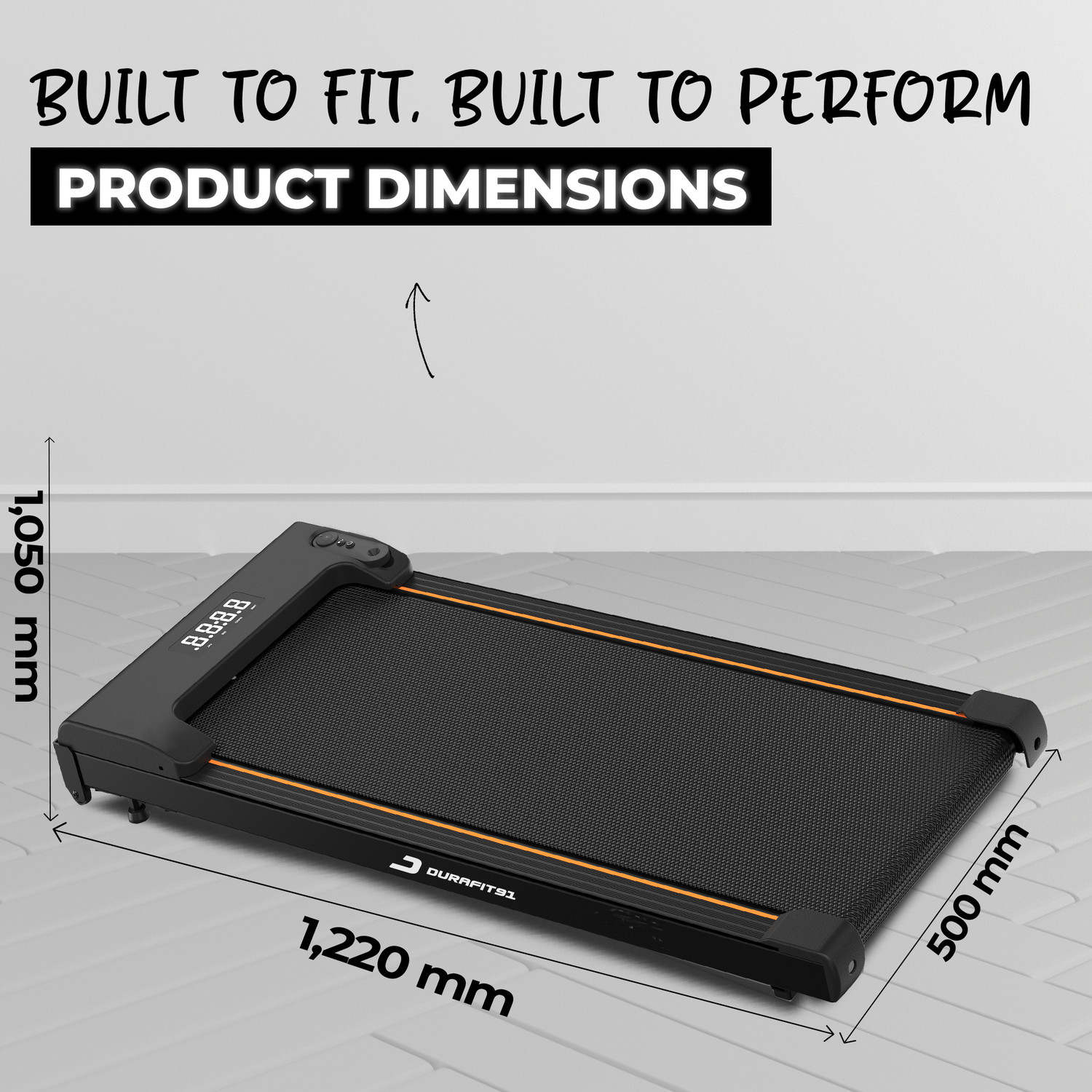 Image of Durafit91 Compact Lite Walkpad 120Kg Max Weight, 3HP Peak BLDC 10km /h Speed Remote Control Treadmill (Max Weight:120 kg)