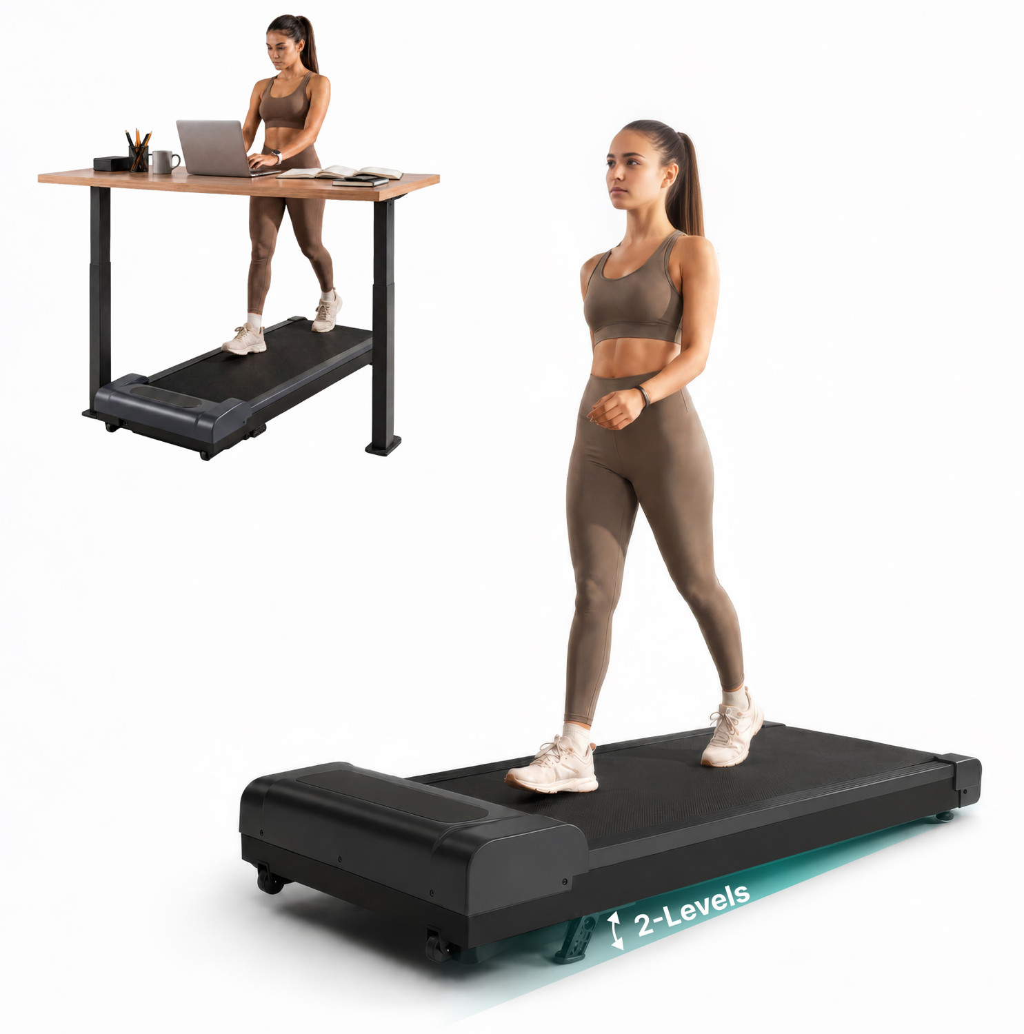 Image of FITKIT by Cult Neo Walking Pad 3.5HP BLDC Motor 120kg Weight 2 Level Incline (Grey) Treadmill (Max Weight:120 kg)