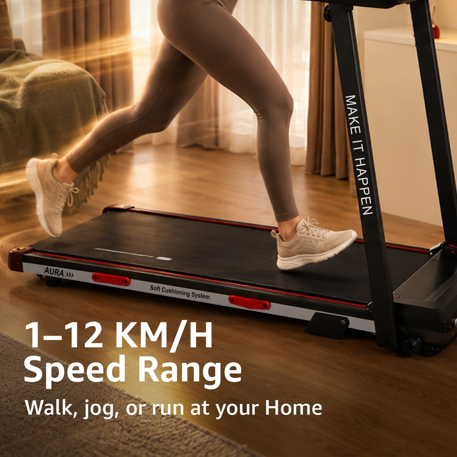 Image of Maxpro PTM1200 4HP BLDC Motor, 12km /Hr Speed, Max. User Wt.110Kg, Manual Incline Home Treadmill (Max Weight:110 kg)