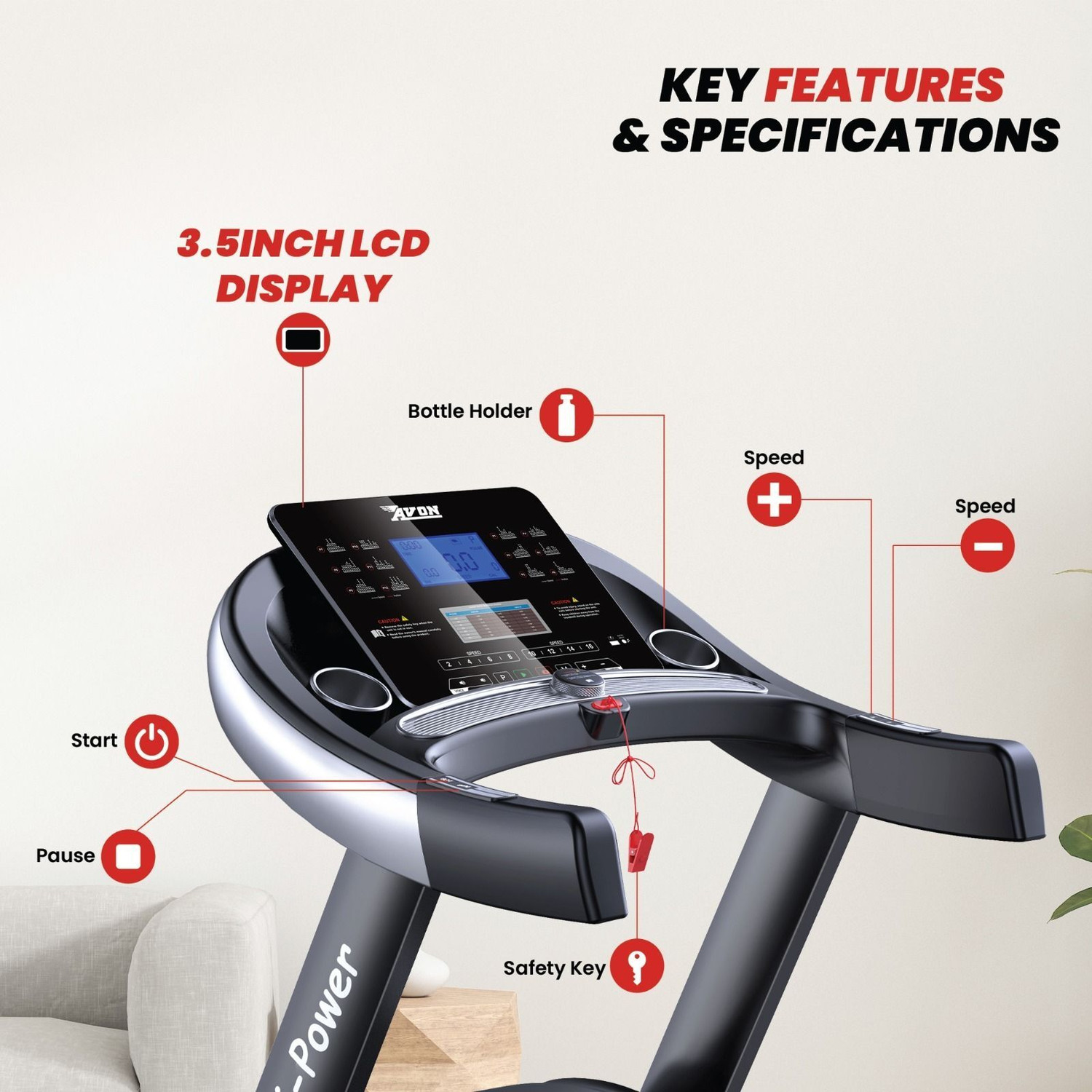 Image of FitX Motorized Treadmill 3.5HP Peak Power Home use Treadmill (Max Weight:130 kg)