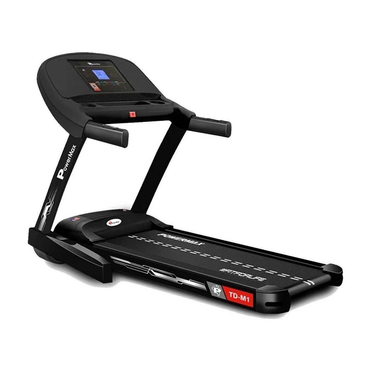 Powermax Fitness TD-M1 6HP Motor 120kg Manual Incline LCD Display Heart Rate Sensor for Home Gym Treadmill (Max Weight:120 kg)