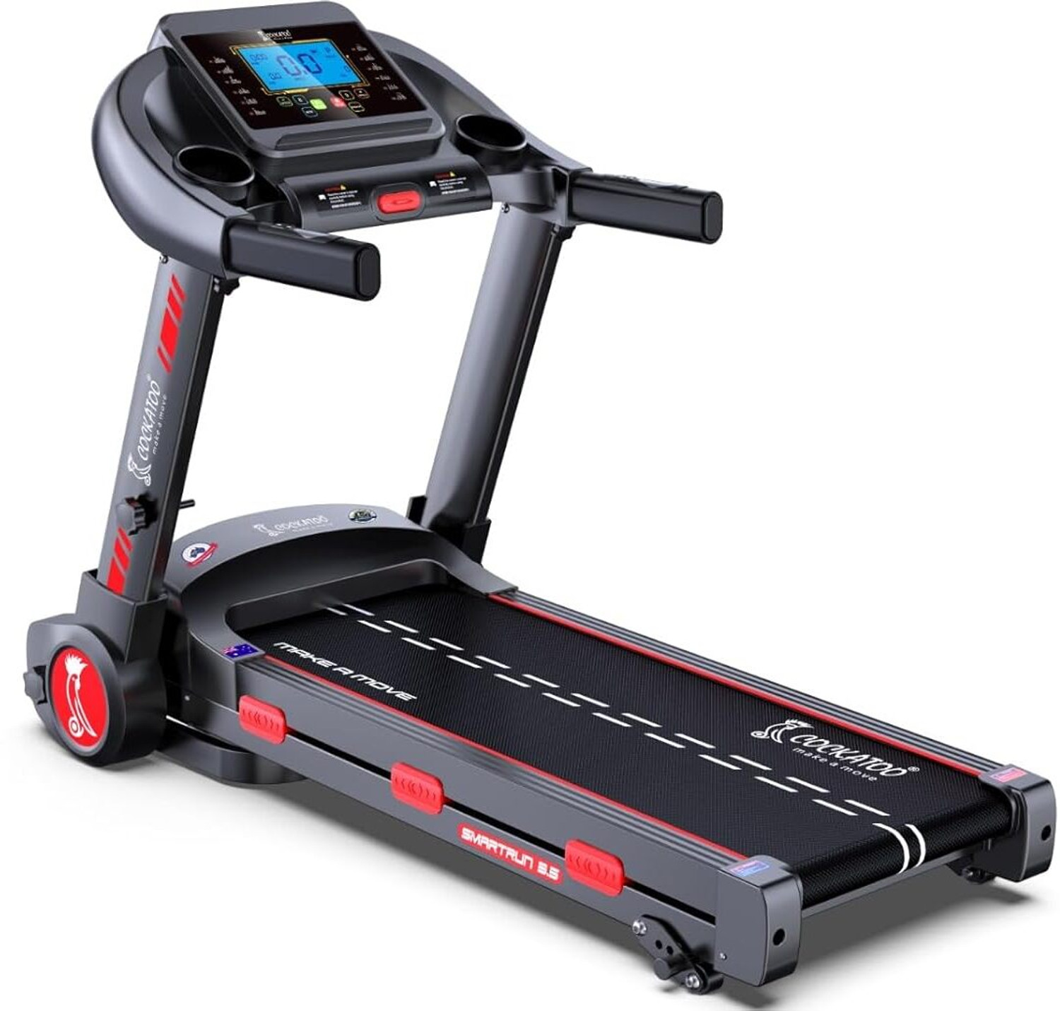 Image of COCKATOO Smart Run 3.5+ DC Motor 3 Level Incline 14Km /hr Speed With Heart Rate Monitor Treadmill (Max Weight:120 kg)