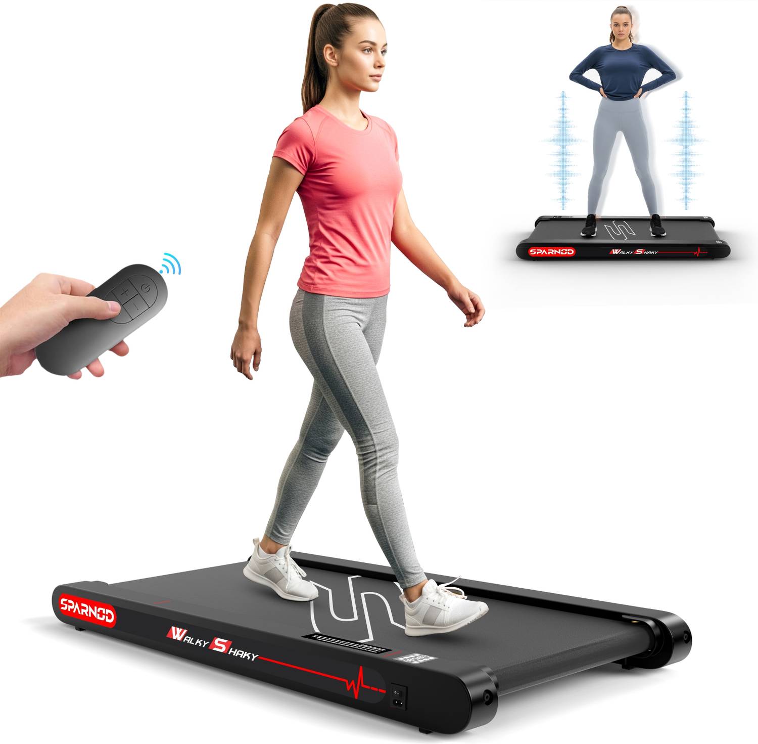 Sparnod Fitness WalkyShaky Vibration Walking Pad Treadmill for Ho