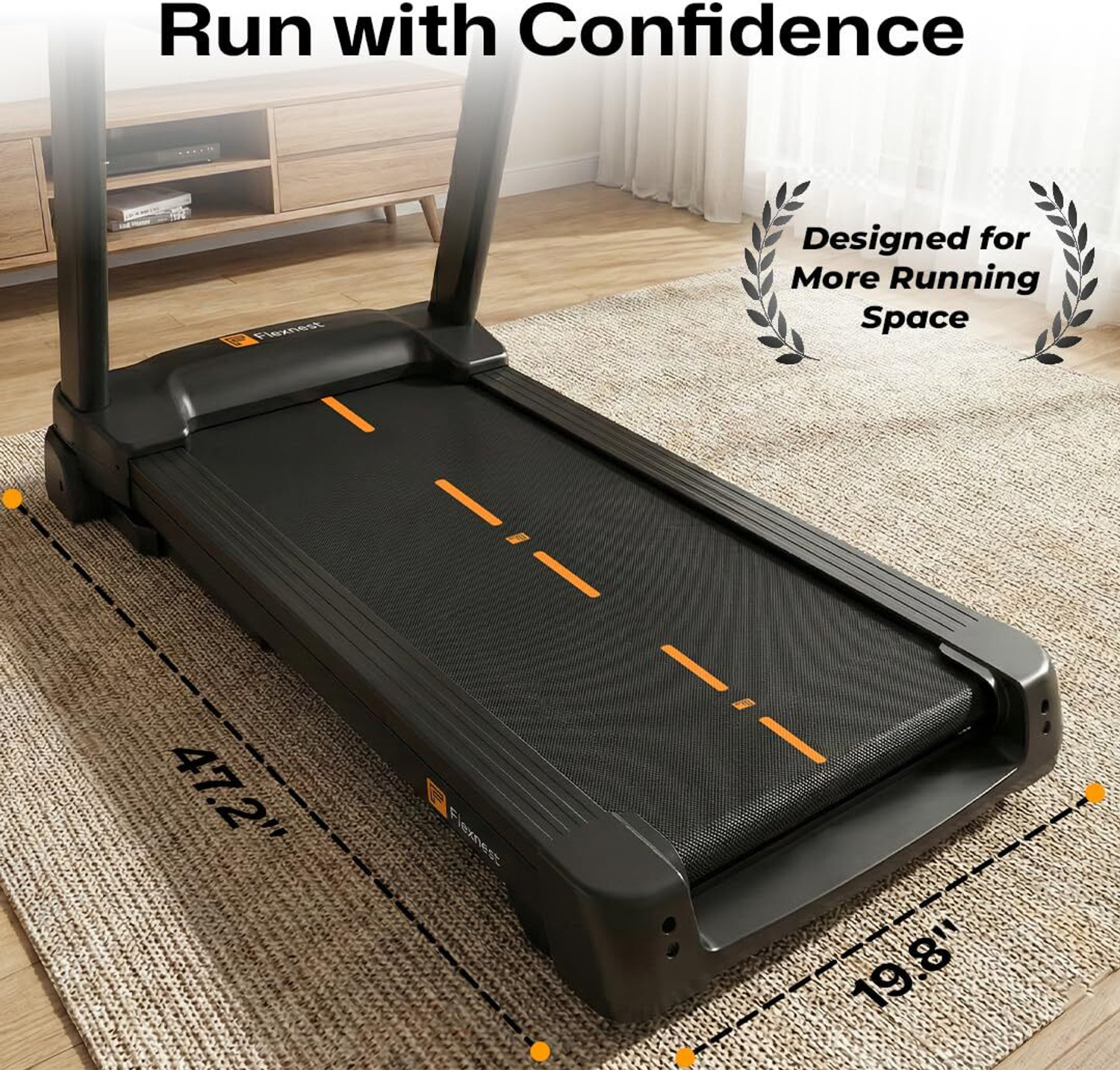 Image of Flexnest Flextread EZ 3HP Peak 14km /h Manual Incline with in-Built Bluetooth Speaker Treadmill (Max Weight:120 kg)