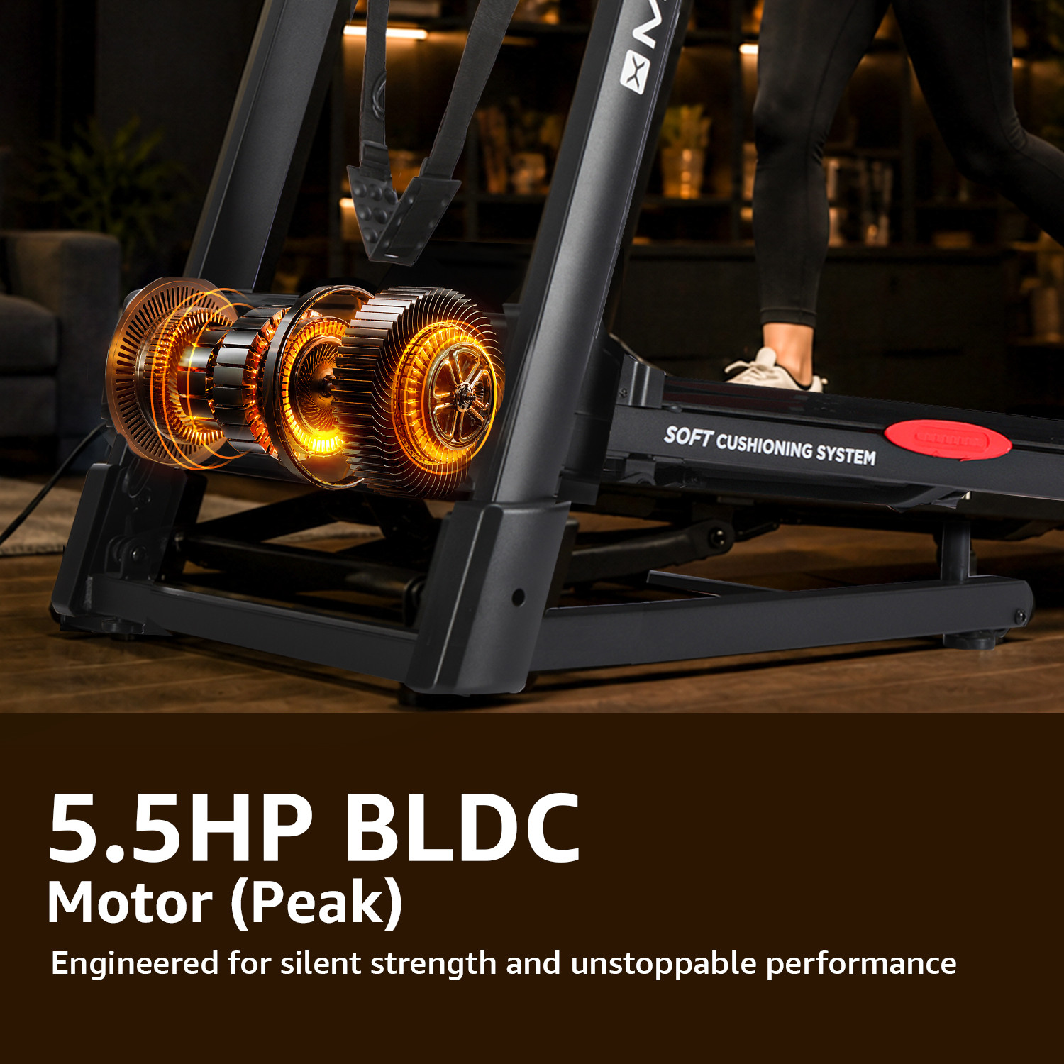 Image of Maxpro PTA406 5.5HP Peak BLDCMotor, 18 km /h, 15 Level Auto Incline, Max. weight 130KG Treadmill (Max Weight:130 kg)