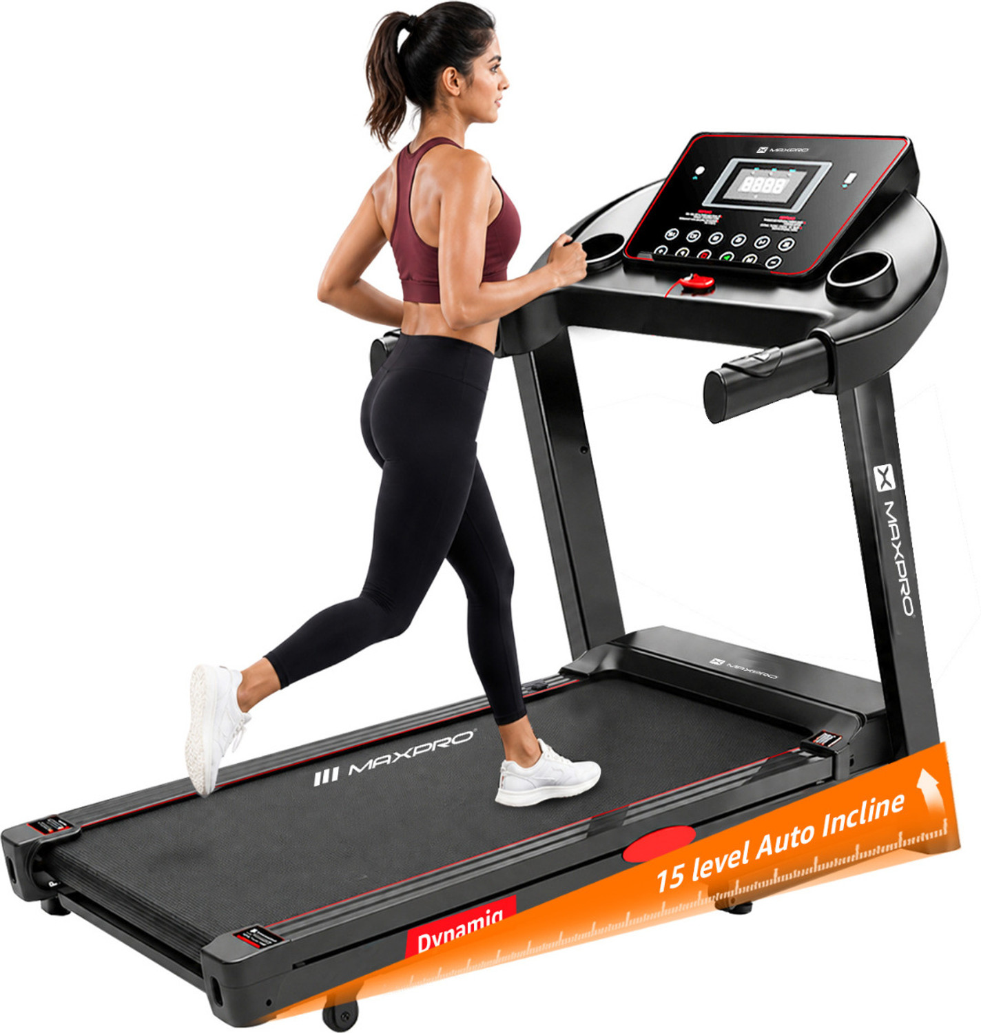 Image of Maxpro PTA406 5.5HP Peak BLDCMotor, 18 km /h, 15 Level Auto Incline, Max. weight 130KG Treadmill (Max Weight:130 kg)