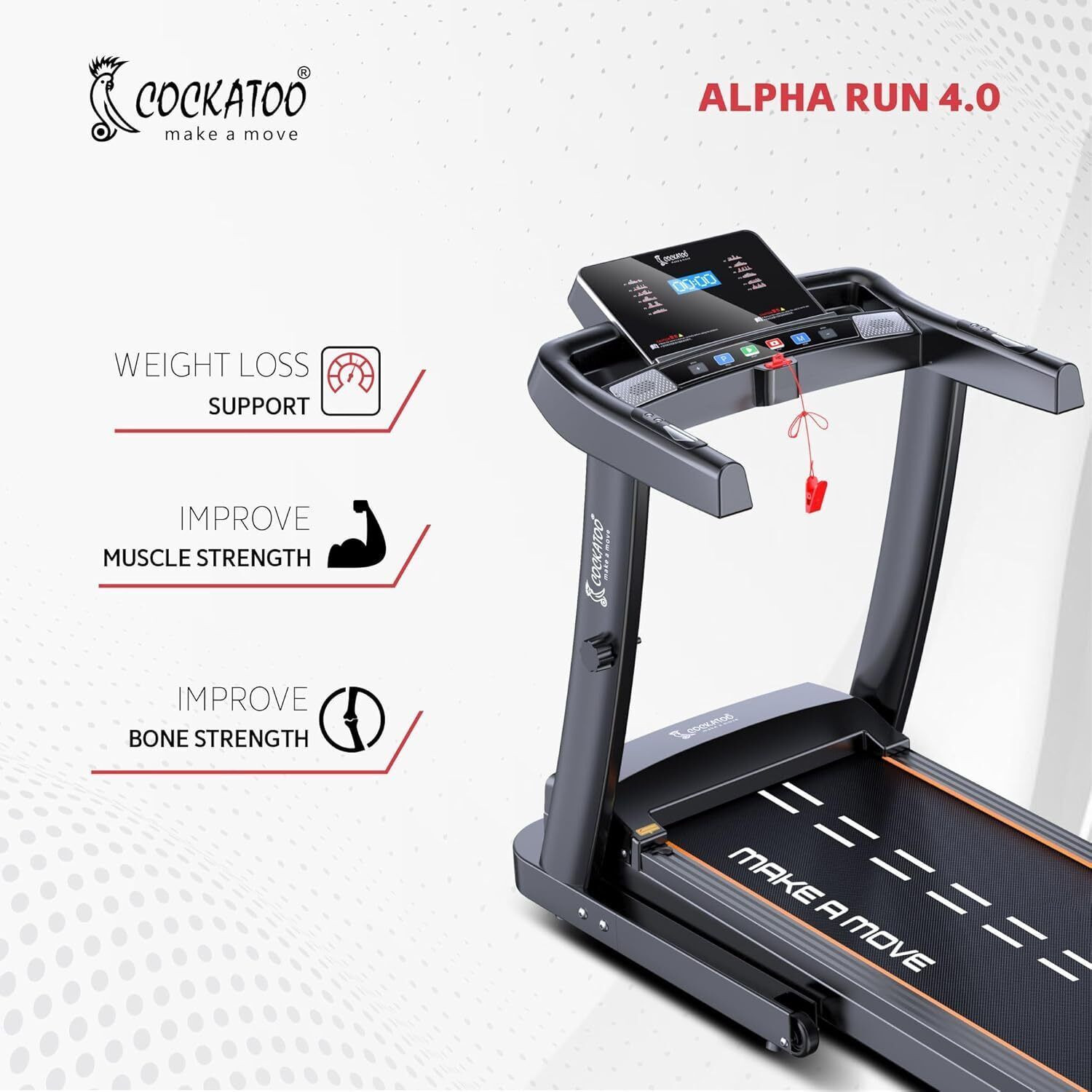 Image of Cockatoo Sports Alpha Run 4.0 4HP Peak Manual Incline Treadmill (Max Weight:120 kg)