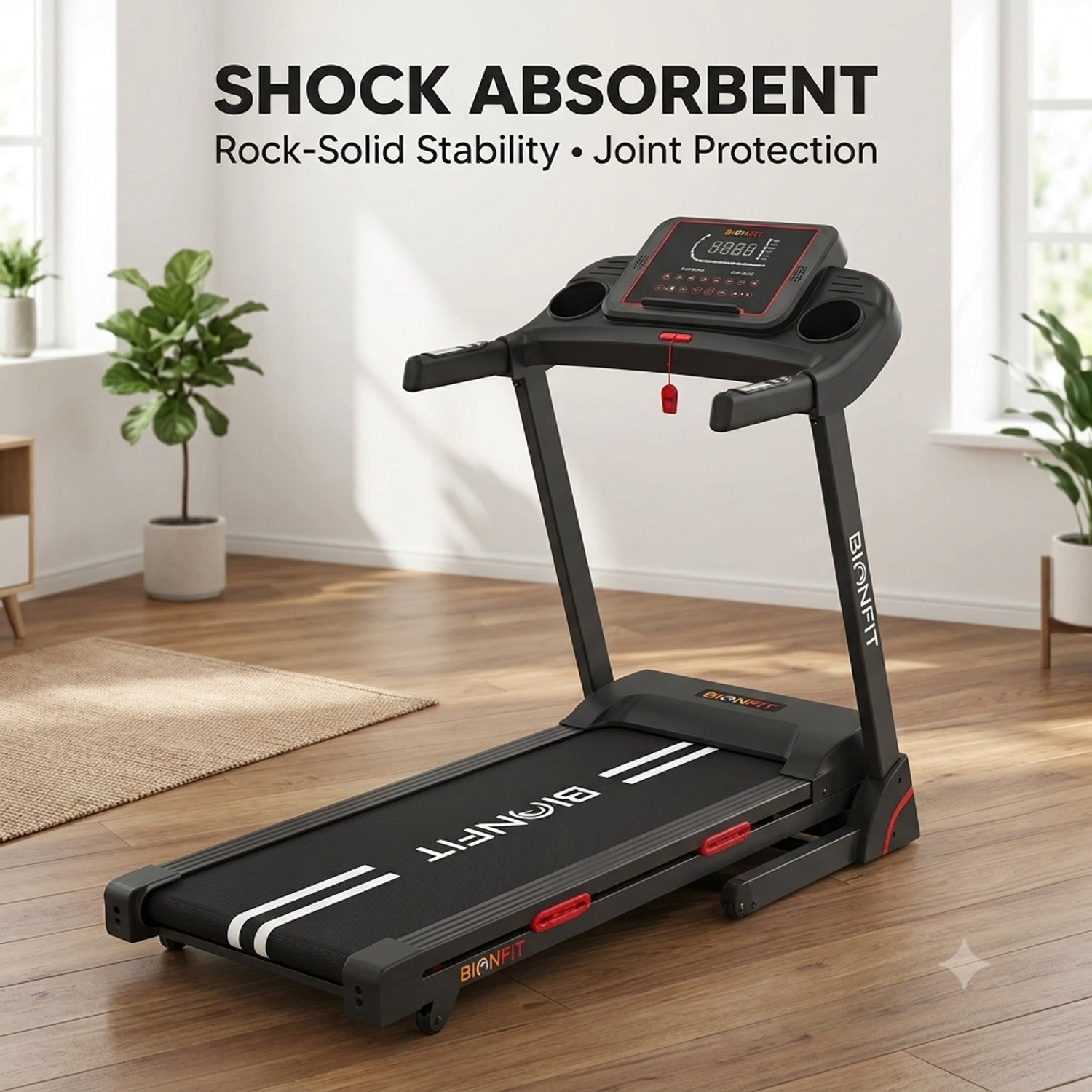 Image of BIONFIT Cardio-X8 Treadmills for Home, 5 HP BLDC, Auto Incline, Shock-Absorbing, 130 Kg Treadmill (Max Weight:130 kg)