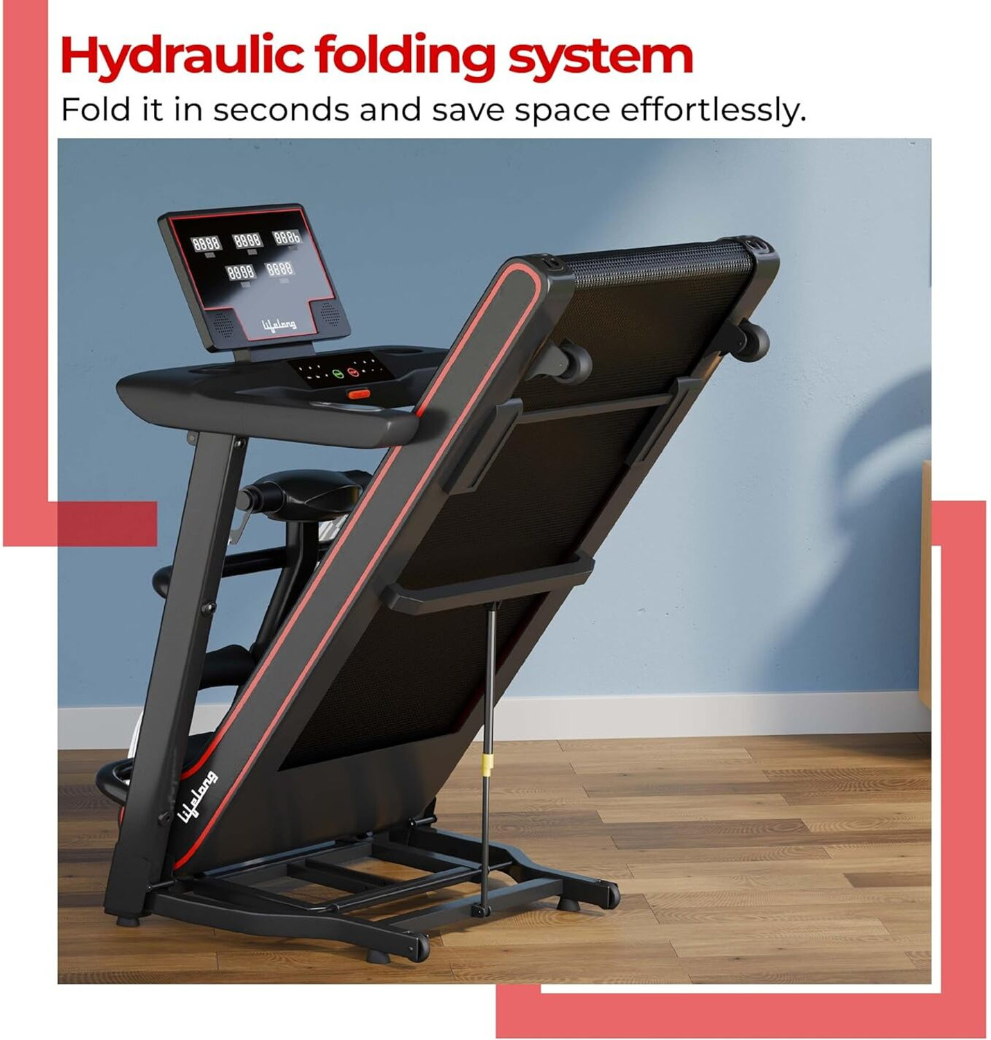 Image of Lifelong FitPro 5HP Peak DC Brushless Treadmill For Home | Auto Incline With Massager Treadmill (Max Weight:120 kg)