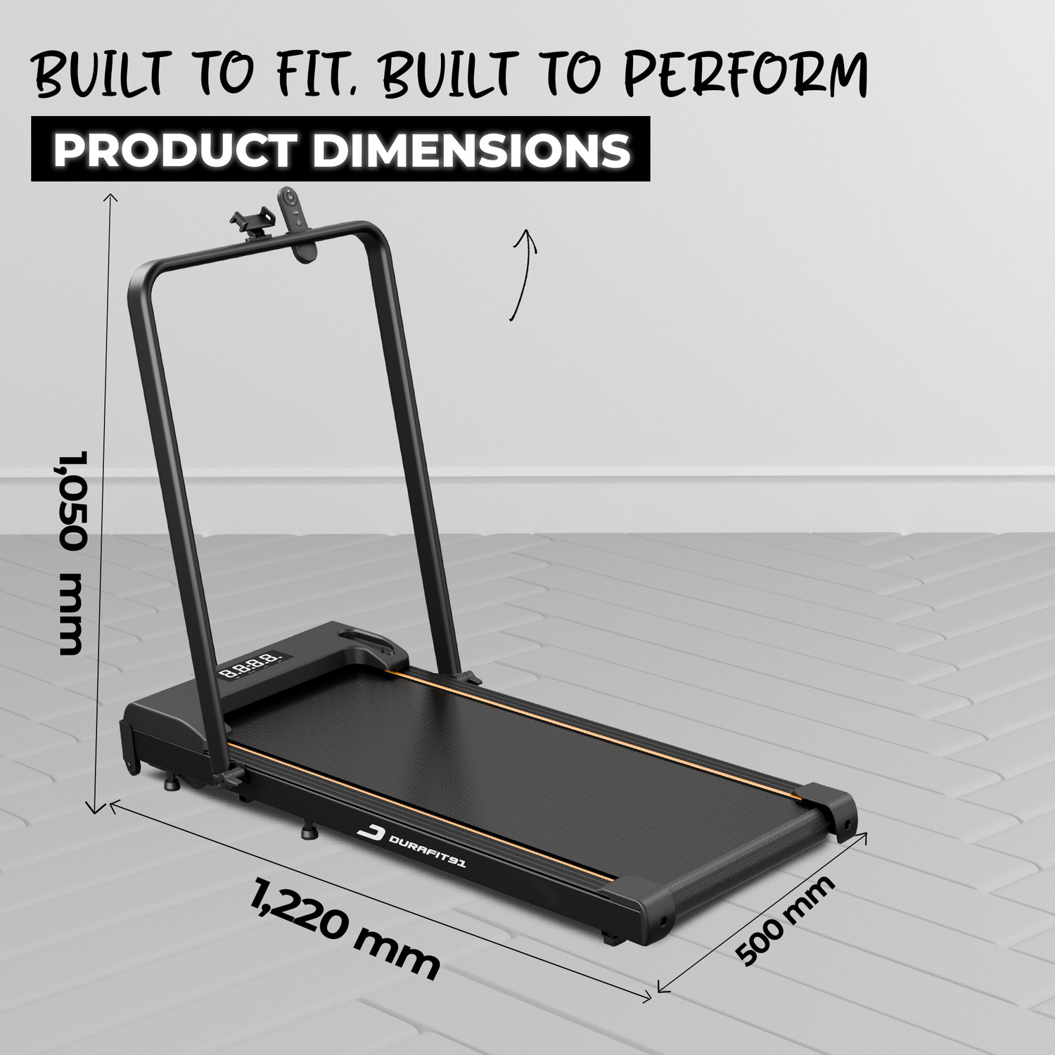 Image of Durafit91 Compact Walkpad 3HP Peak BLDC 120Kg User Weight 10km /h Speed with Remote Control Treadmill (Max Weight:120 kg)
