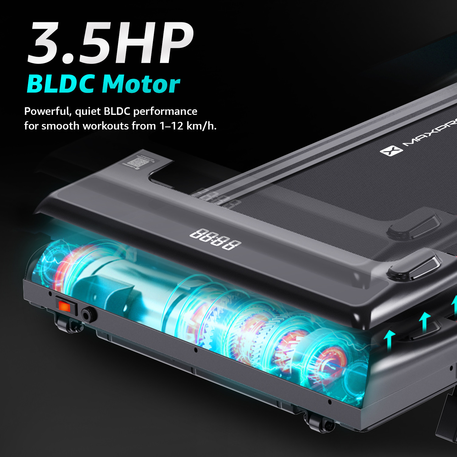 Image of Maxpro WALKPAD 3.5HP BLDC Motor, 12 Km /Hr Speed, 110kg Max.User Weight, LED Display Treadmill (Max Weight:110 kg)