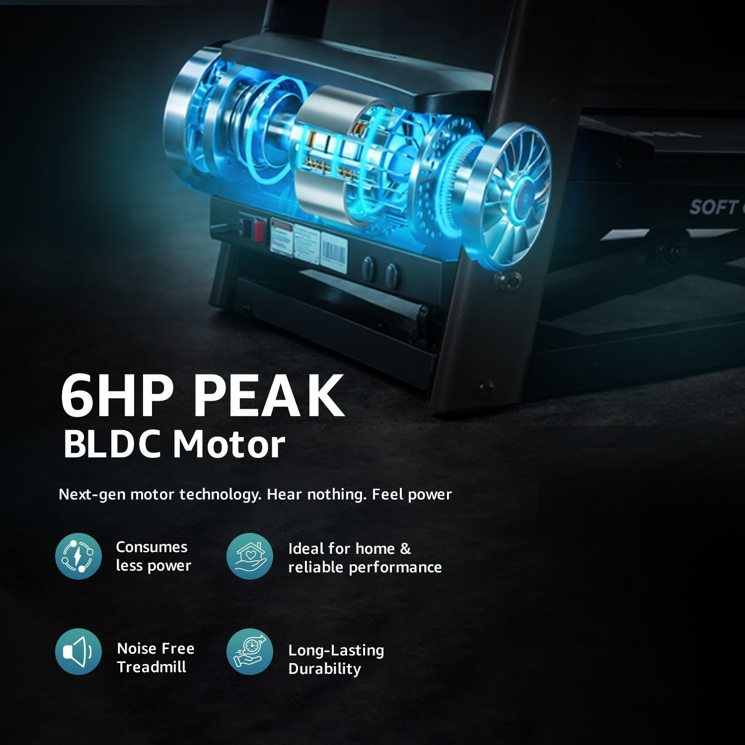 Image of Maxpro PTA450M 6HP PEAK BLDC Motor, 18 km /h Speed 16 Level Auto Incline multifunctional Treadmill (Max Weight:130 kg)