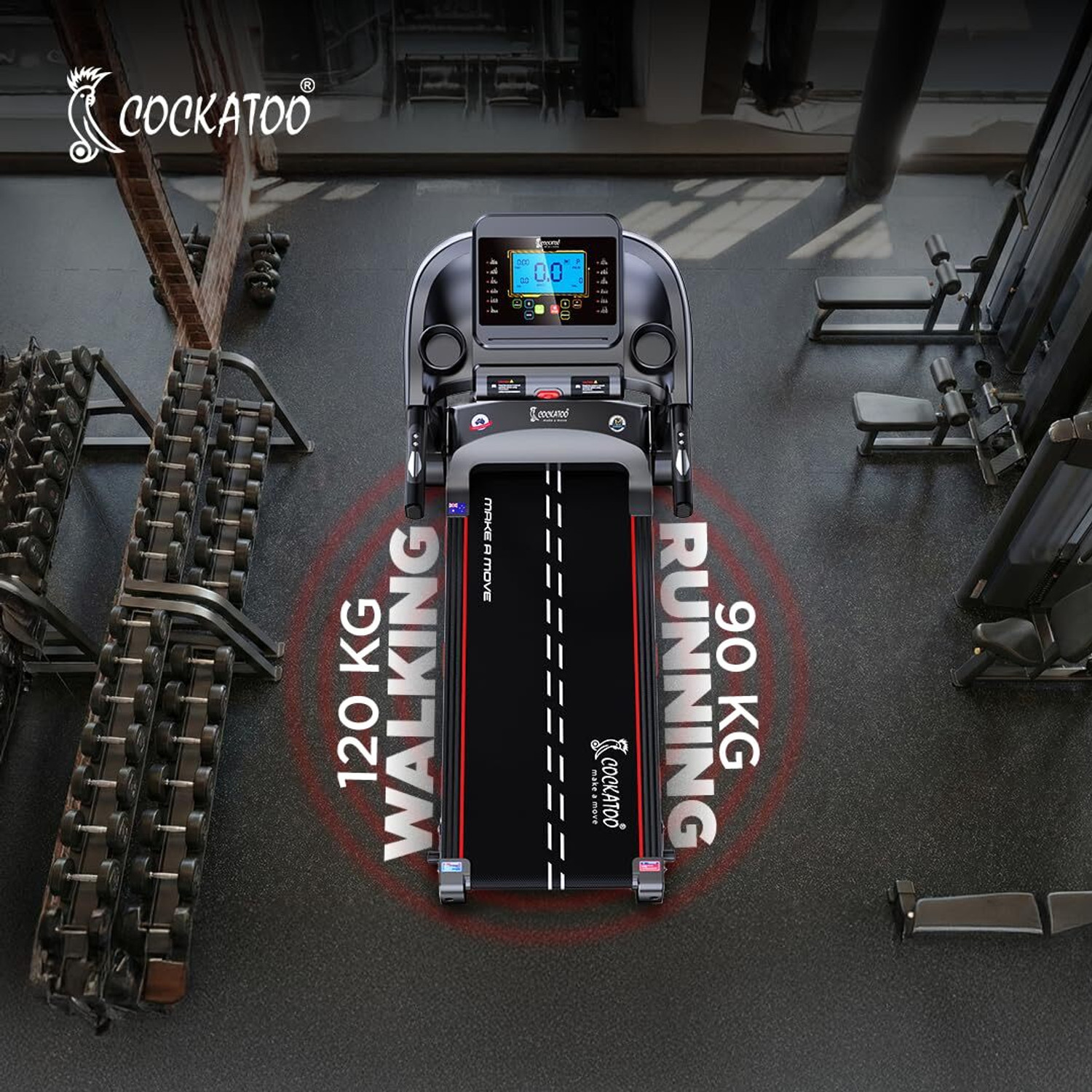 Image of COCKATOO Smart Run 3.5+ DC Motor 3 Level Incline 14Km /hr Speed With Heart Rate Monitor Treadmill (Max Weight:120 kg)