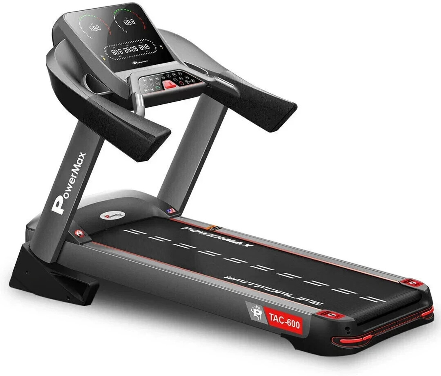 Image of Powermax Fitness TAC-600 (6HP AC Motor) Semi-Commercial Motorized Foldable Home Gym Treadmill (Max Weight:150 kg)