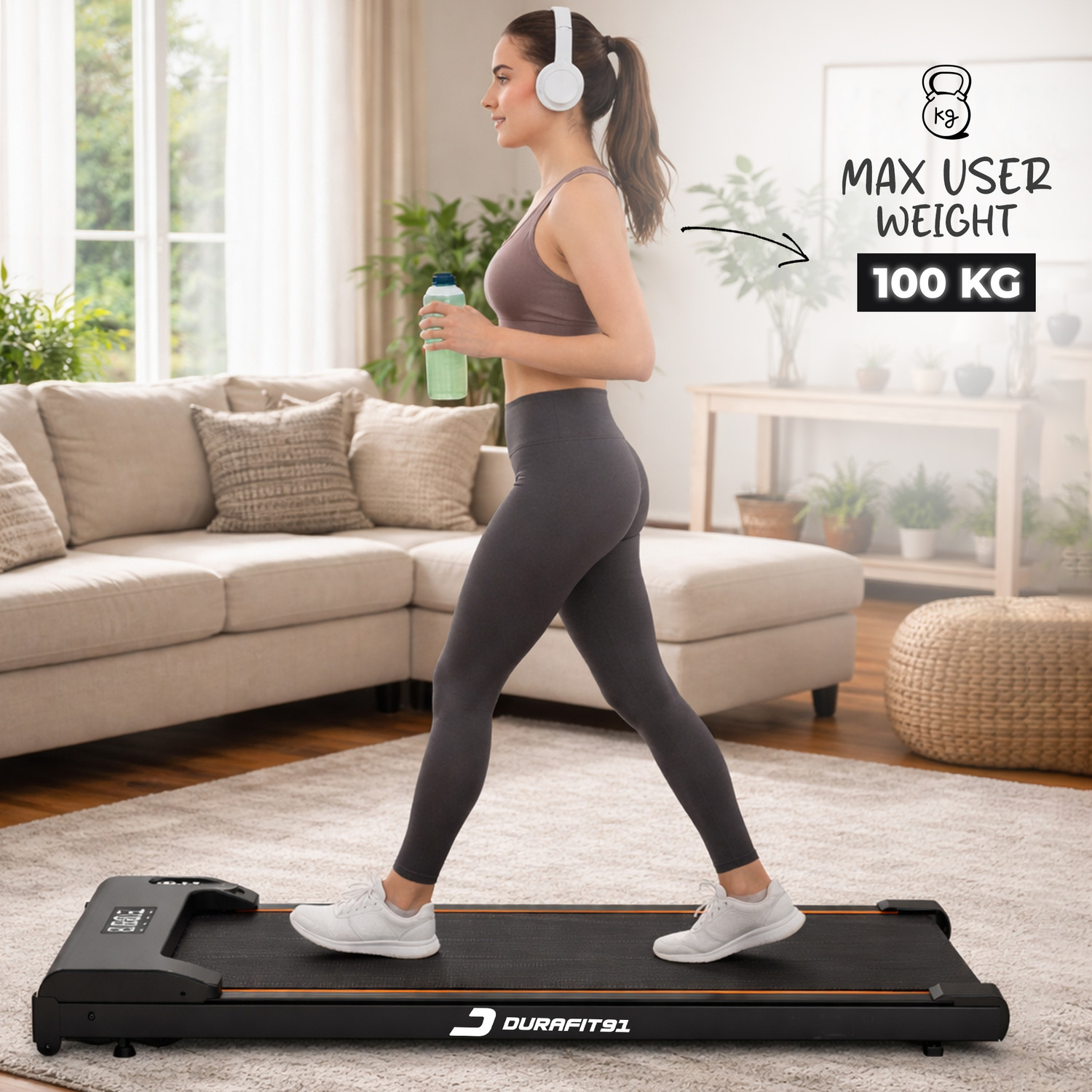 Image of Durafit91 Dash Lite 2.5HP Peak BLDC 8km /h Speed,Remote control Walkpad Underdesk Home Use Treadmill (Max Weight:100 kg)