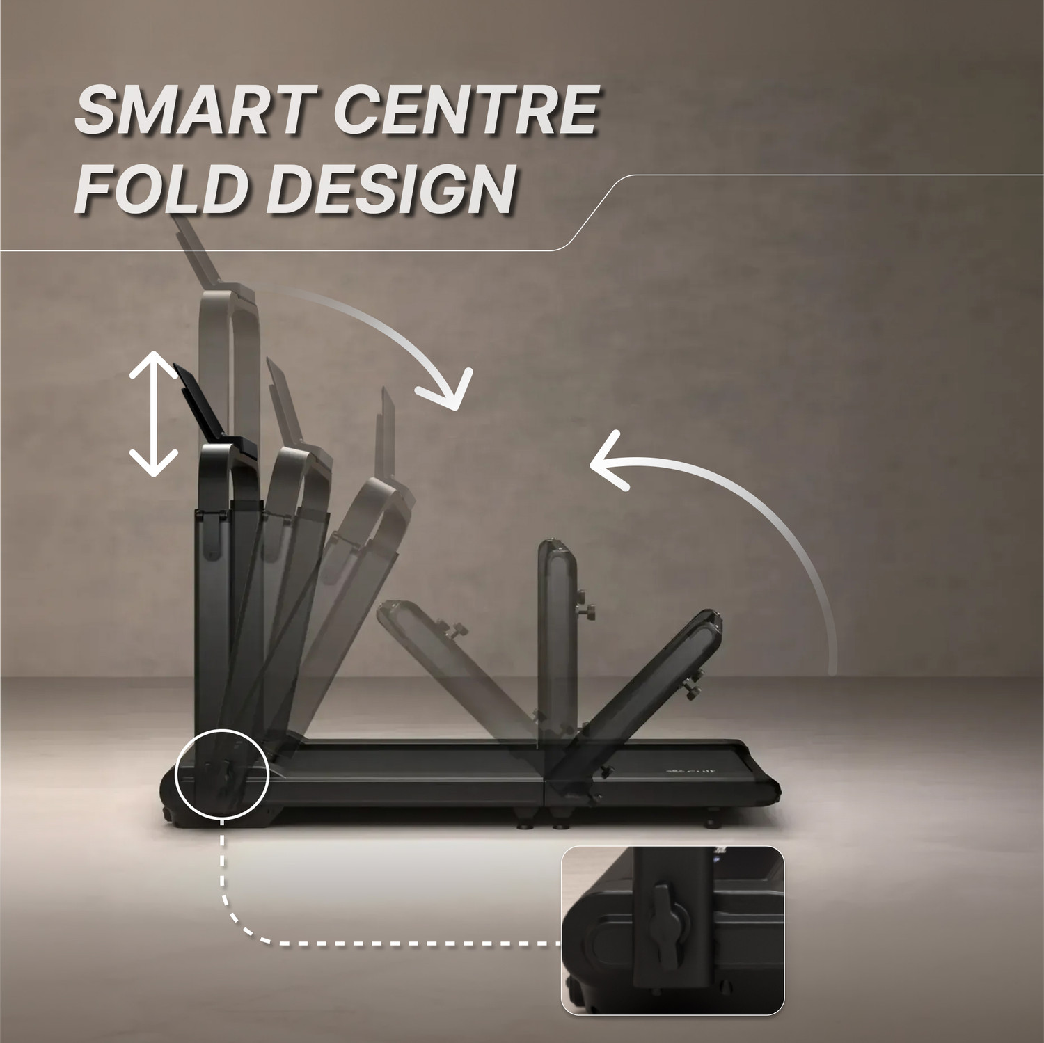 Image of Cult Fold Plus Center-Folding Walking Pad 5HP Peak | Weight Support 130kg Home use Treadmill (Max Weight:130 kg)