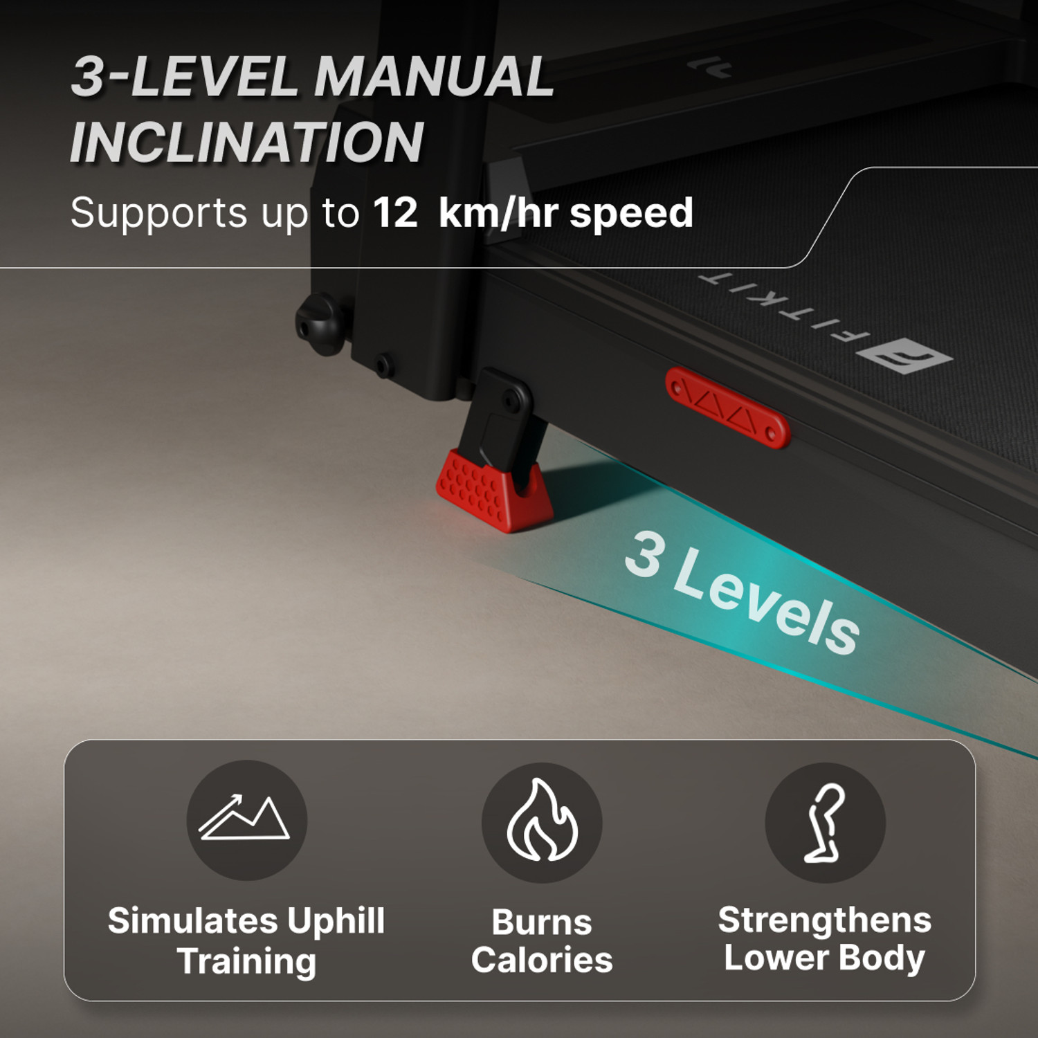 Image of FITKIT by cult Jogging Treadmill 4.5HP BLDC 120Kg Weight Support Home Gym Equipment Treadmill (Max Weight:120 kg)