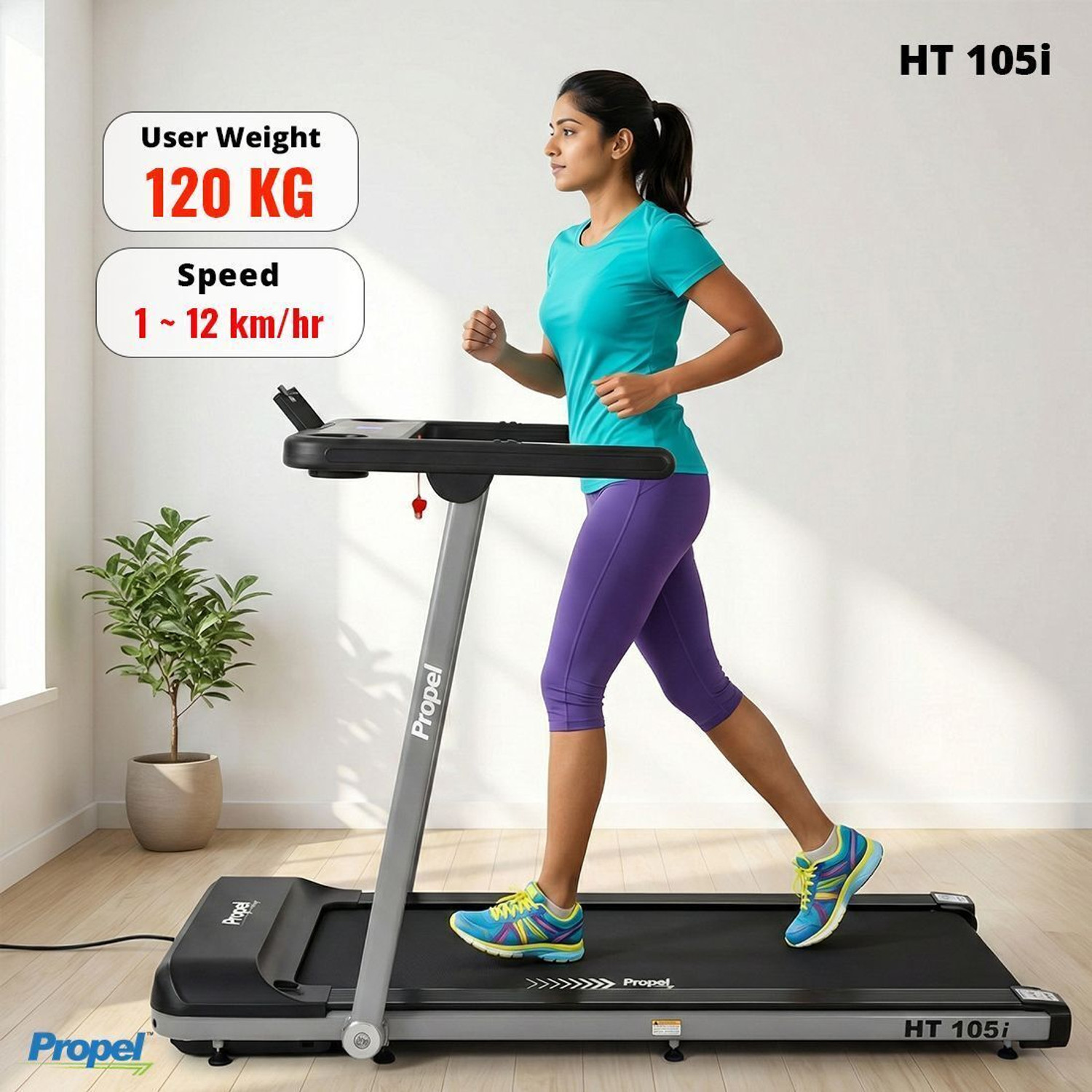 Image of Propel FitnessOne HT105i Foldable 5HP Peak 120kg Capacity 12km /h FitShow App Treadmill (Max Weight:120 kg)