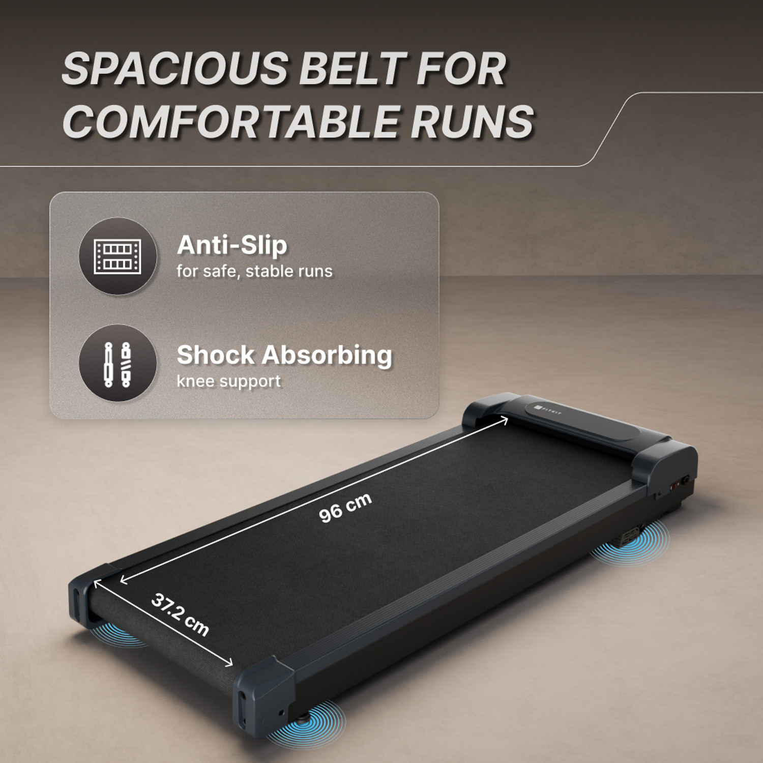 Image of FITKIT by Cult Neo Walking Pad 3.5HP BLDC Motor 120kg Weight 2 Level Incline (Grey) Treadmill (Max Weight:120 kg)