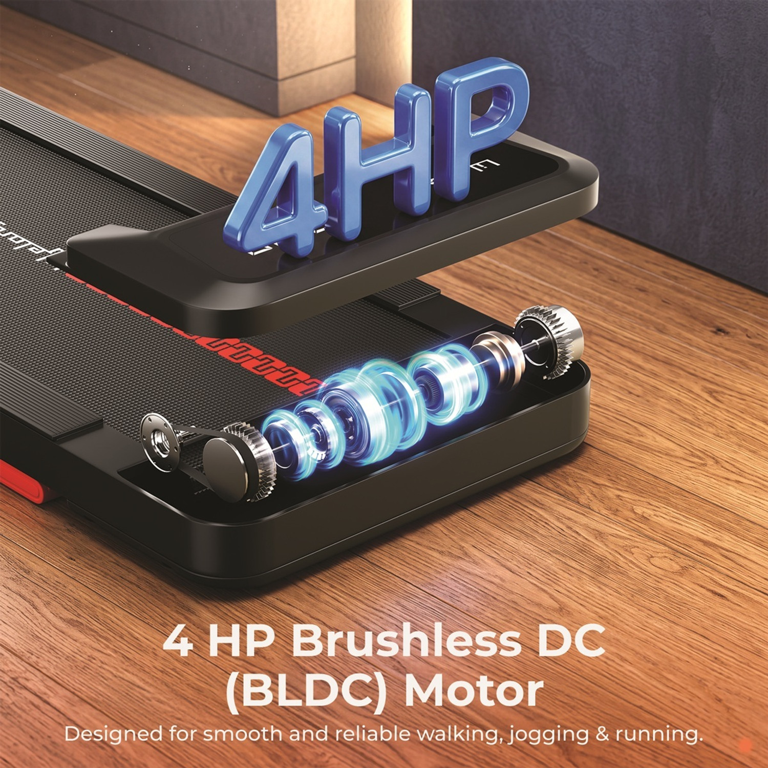 Image of Lifelong Walking Pad Treadmill for Home| 4 HP with Vibration Plate Treadmill (Max Weight:110 kg)