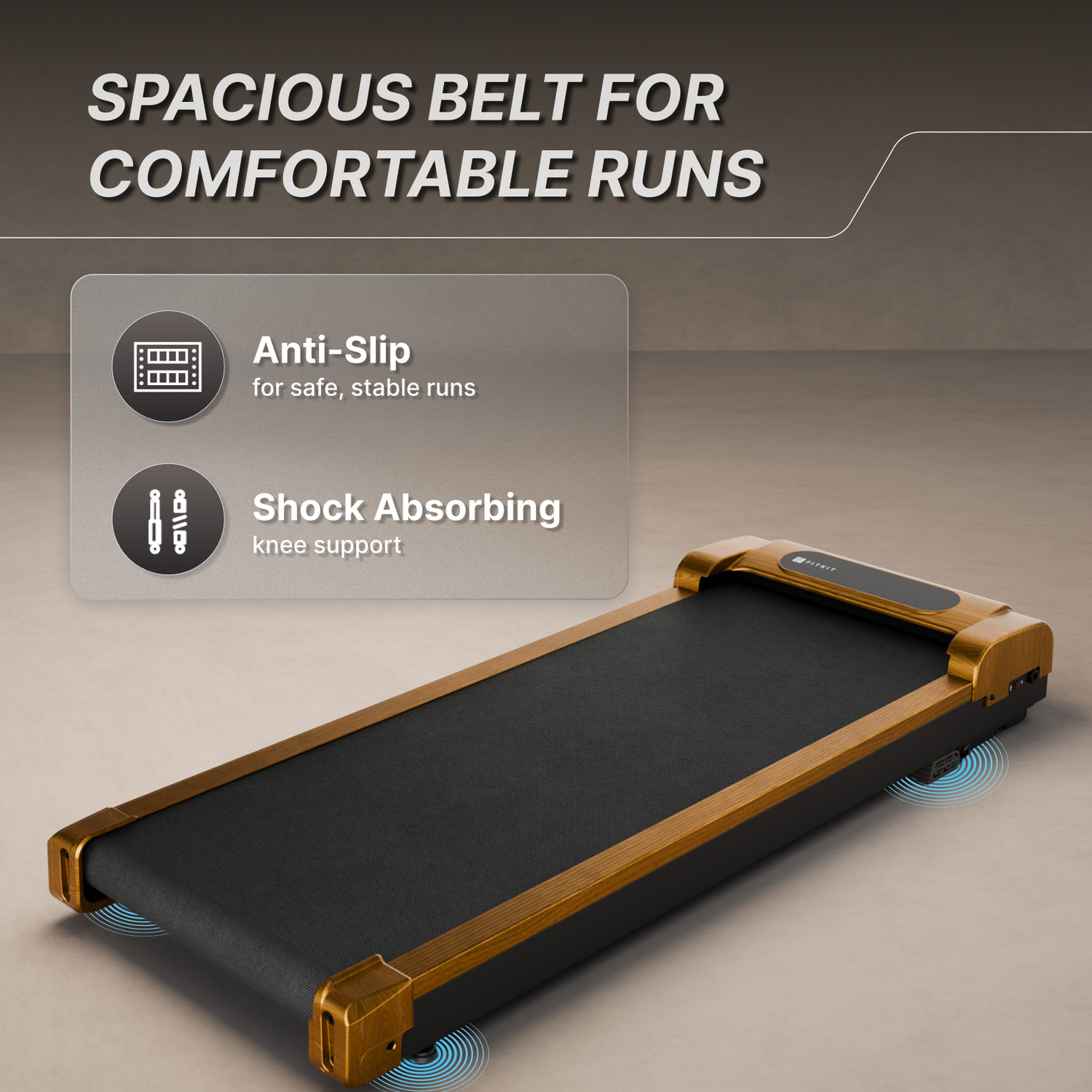 Image of FITKIT by Cult Neo Walking Pad 3.5HP BLDC Motor 2 Level Incline 120kg Weight (Brown) Treadmill (Max Weight:120 kg)