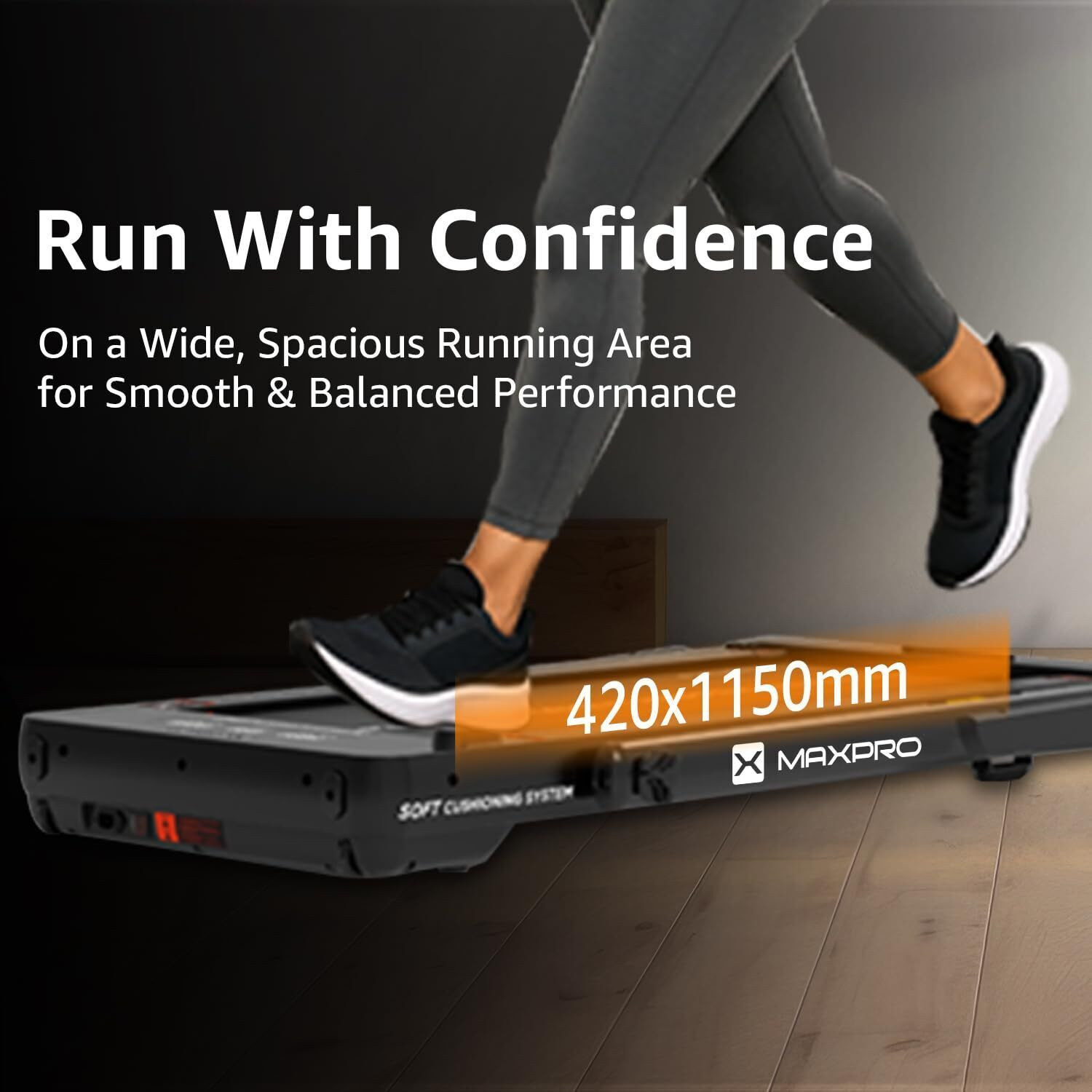 Image of Maxpro MAXWEL PTM200 3-in-1 Foldable Walkpad 4.5HP Motor Dual Display 14km /h Speed Home Treadmill (Max Weight:120 kg)