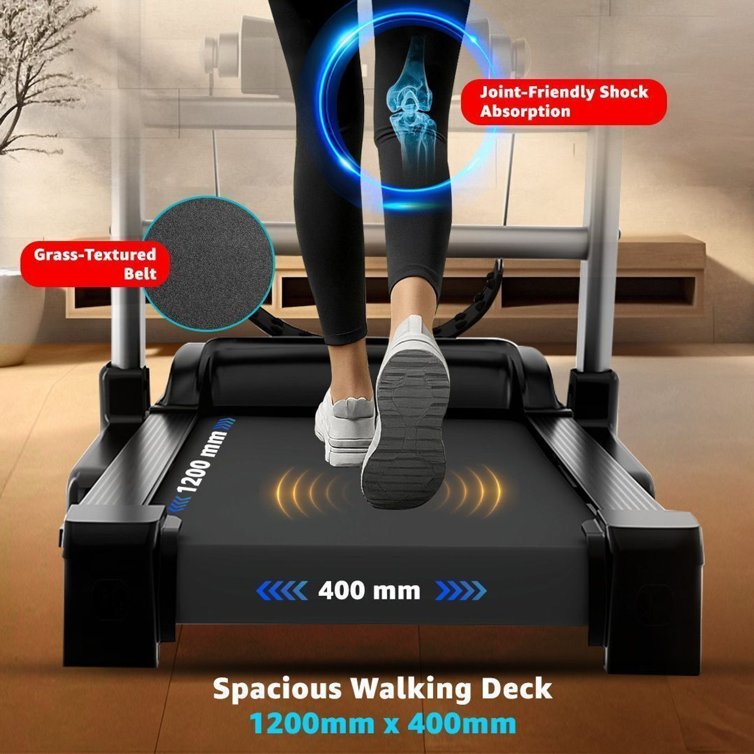Image of Powermax Fitness TDM-100M 5HP 130kg Massager with Manual Incline & Pulse Sensor for Home Workout Treadmill (Max Weight:130 kg)