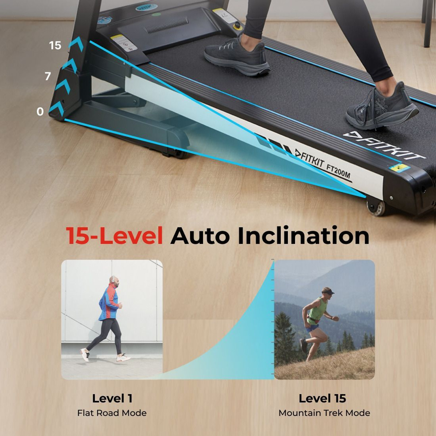 Image of FITKIT by Cult FT200M BLDC Motor (6.5 HP Peak) Treadmill Max Weight 150Kg Perfect for Home Use Treadmill (Max Weight:150 kg)