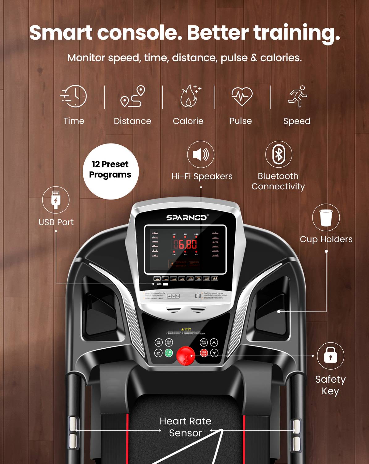 Sparnod Fitness STH-1200 (4 HP Peak) Automatic Motorized for Home
