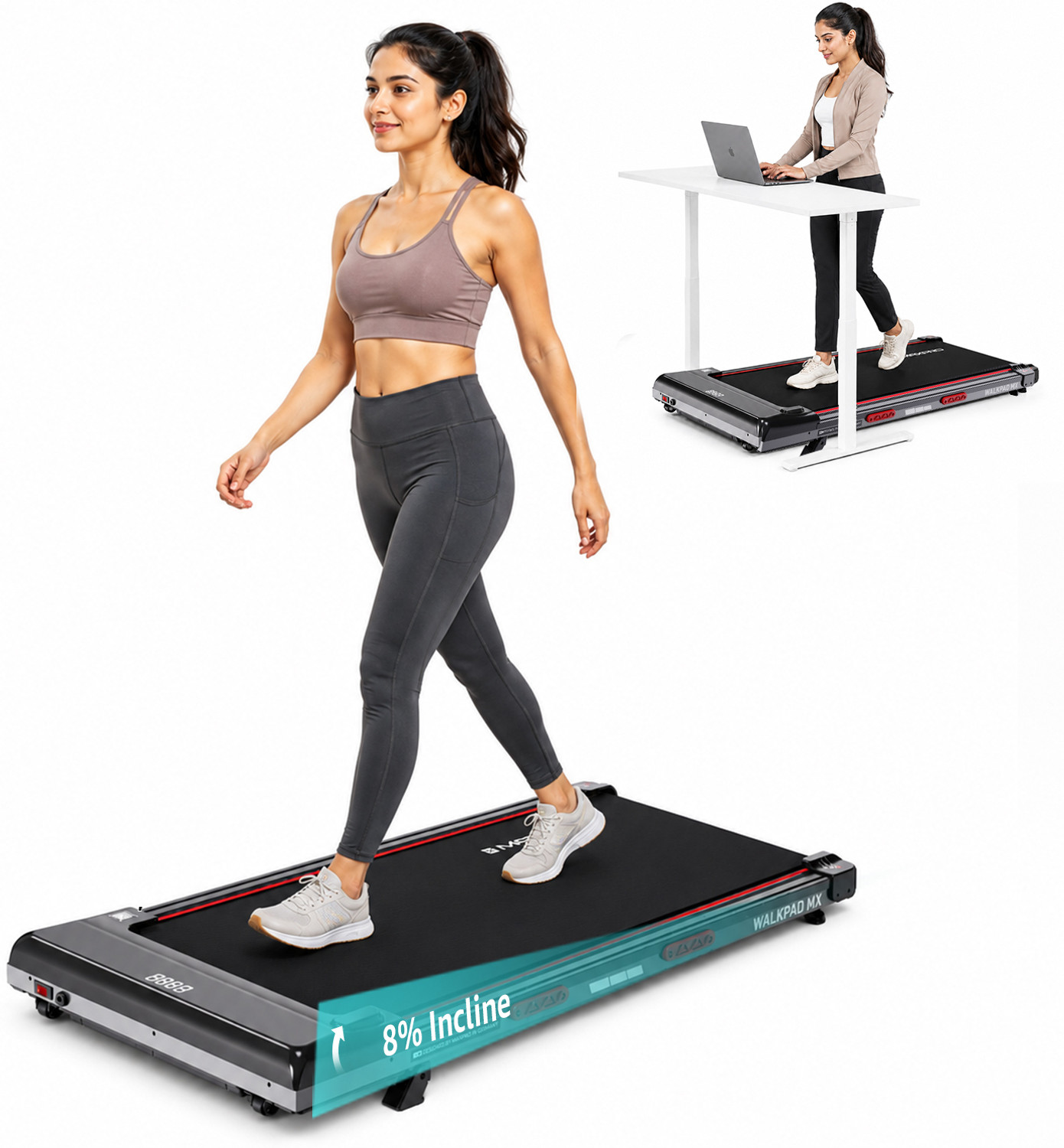 Image of Maxpro WALKPAD 3.5HP BLDC Motor, 12 Km /Hr Speed, 110kg Max.User Weight, LED Display Treadmill (Max Weight:110 kg)