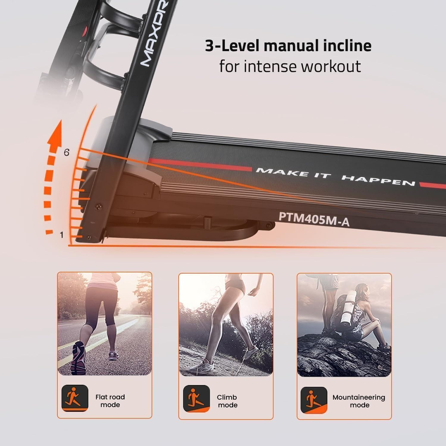 Image of Maxpro PTM405M 4.5HP Peak DC motor Multifunction , Free Diet Plan,LED Display Treadmill (Max Weight:110 kg)