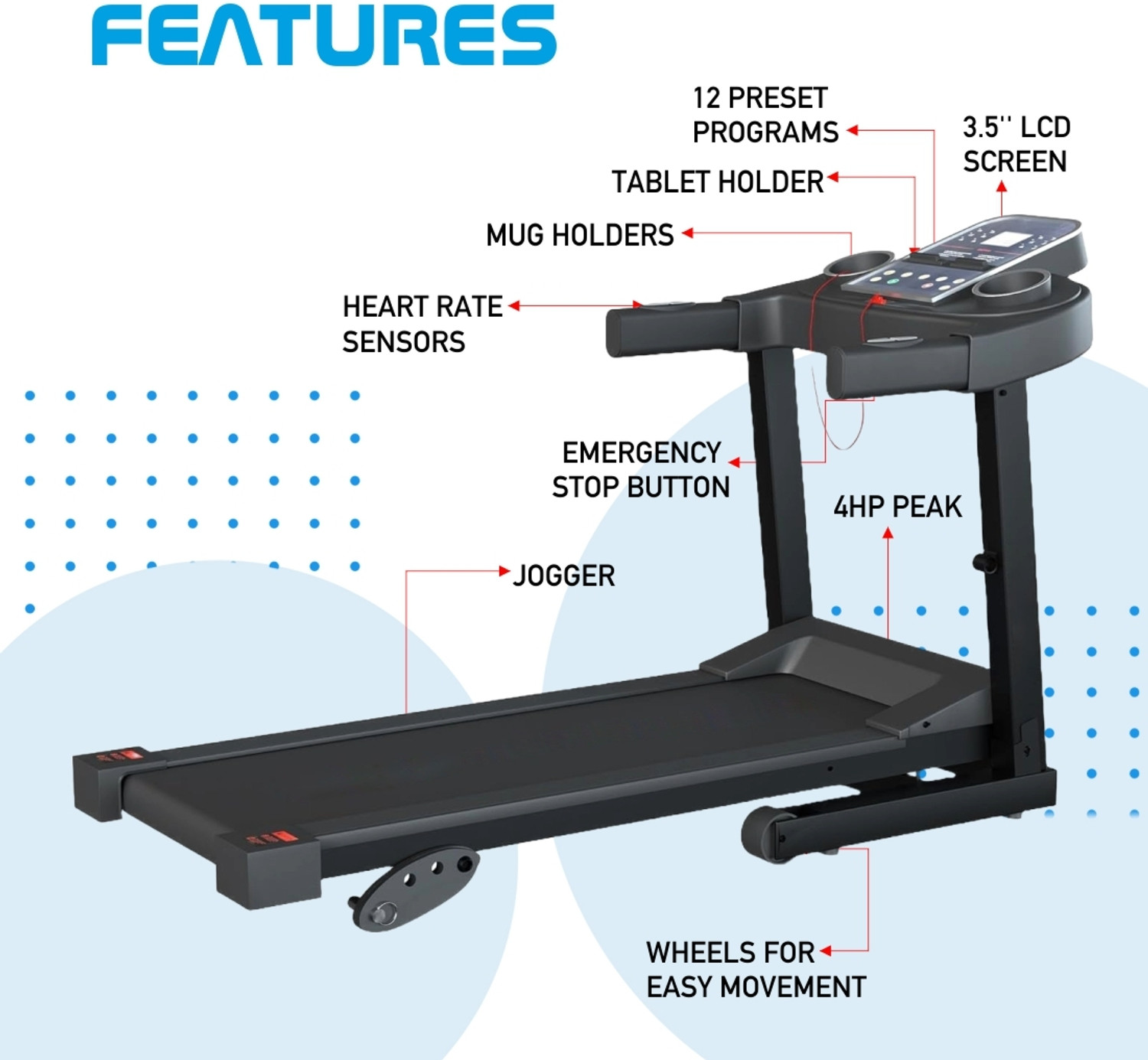Image of Green ST-400 Treadmill (Max Weight:110 kg)