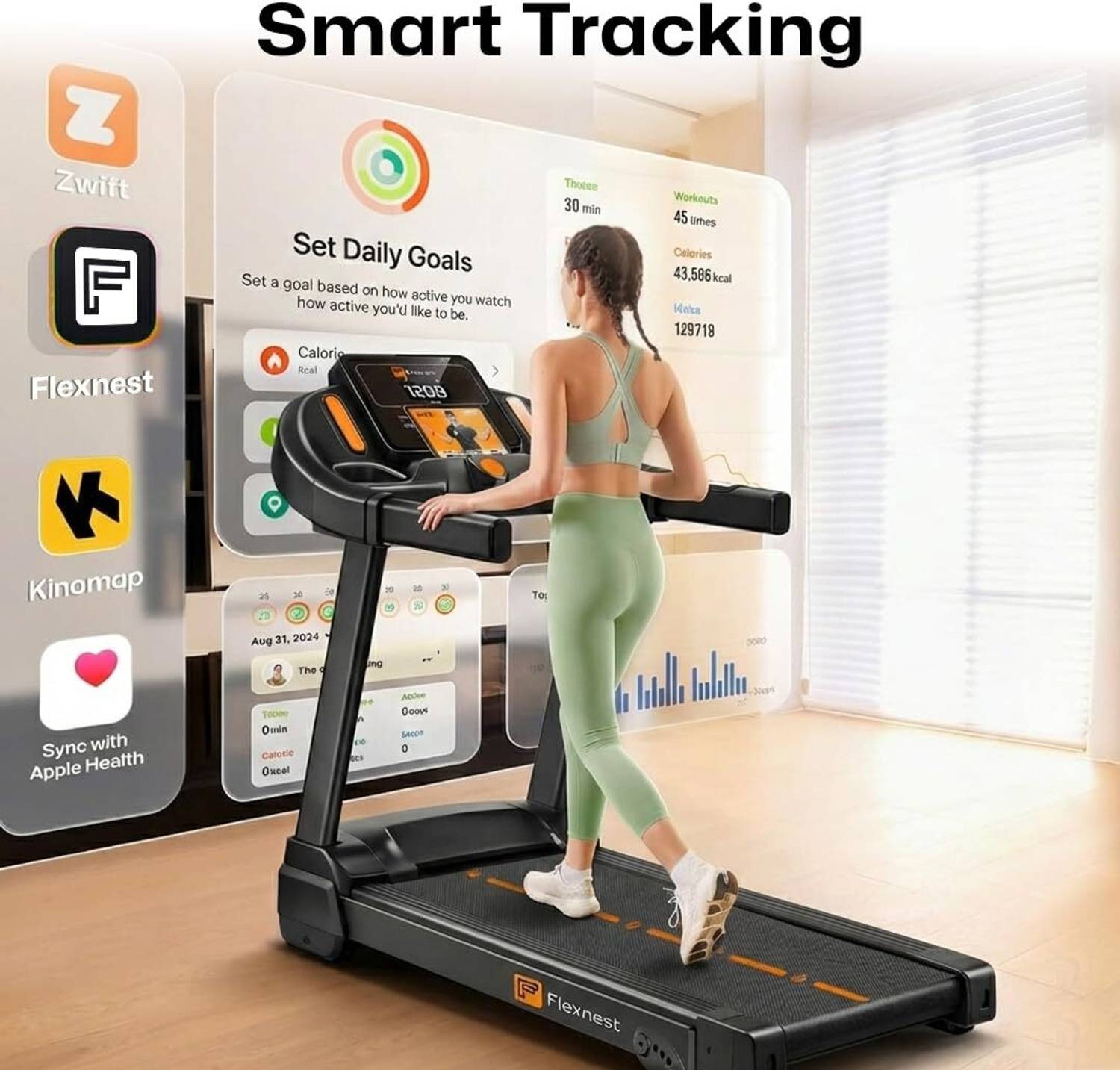Flexnest Flextread EZ 3HP Peak 14km/h Manual Incline with in-Built