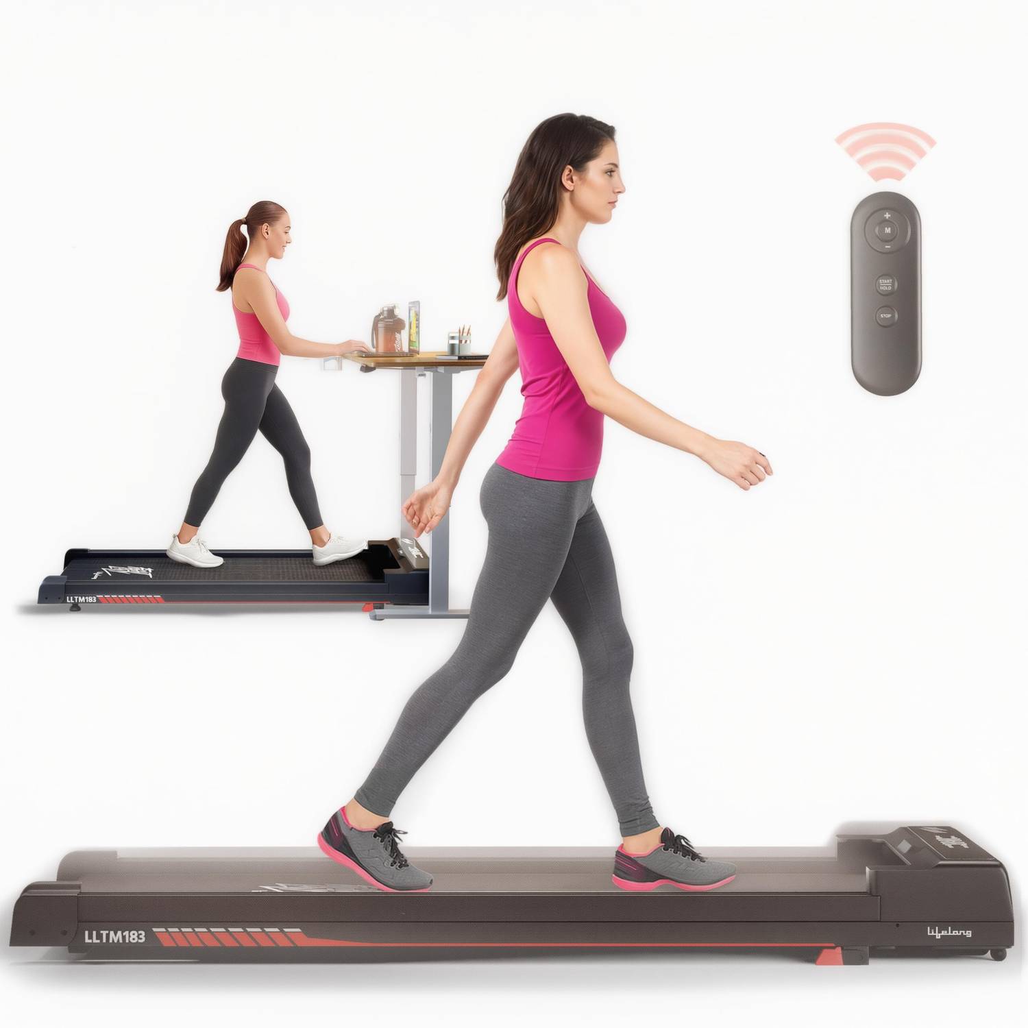 Lifelong Fit Pro Treadmill 3 HP Peak Dc Brushless Motor 2 Level manual incline Treadmill (Max Weight:110 kg)