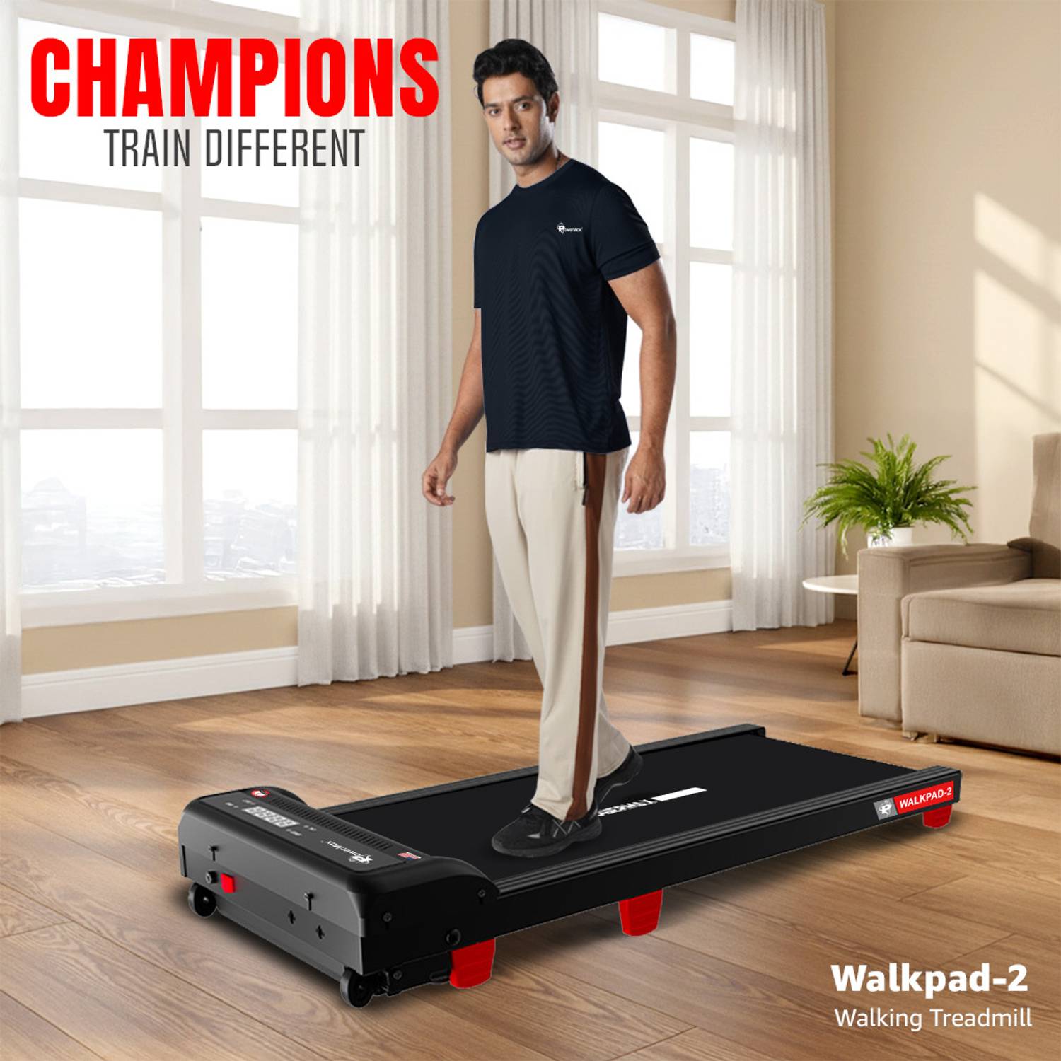 Powermax Fitness 3HP Walking Pad 2 110kg Manual Incline Walkpad f